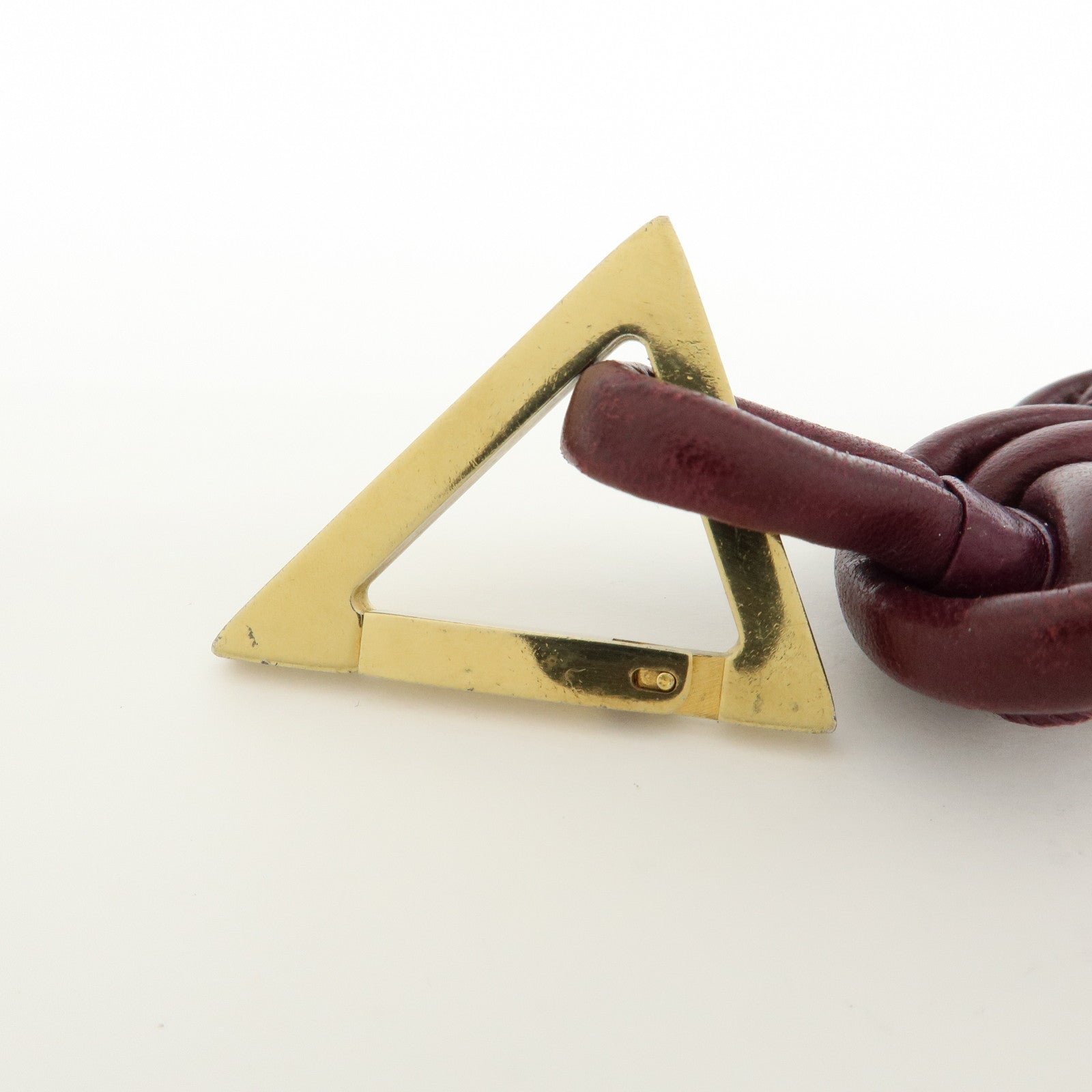 BOTTEGA VENETA Nappa Leather Metal Bag Charm Key Chain Bordeaux