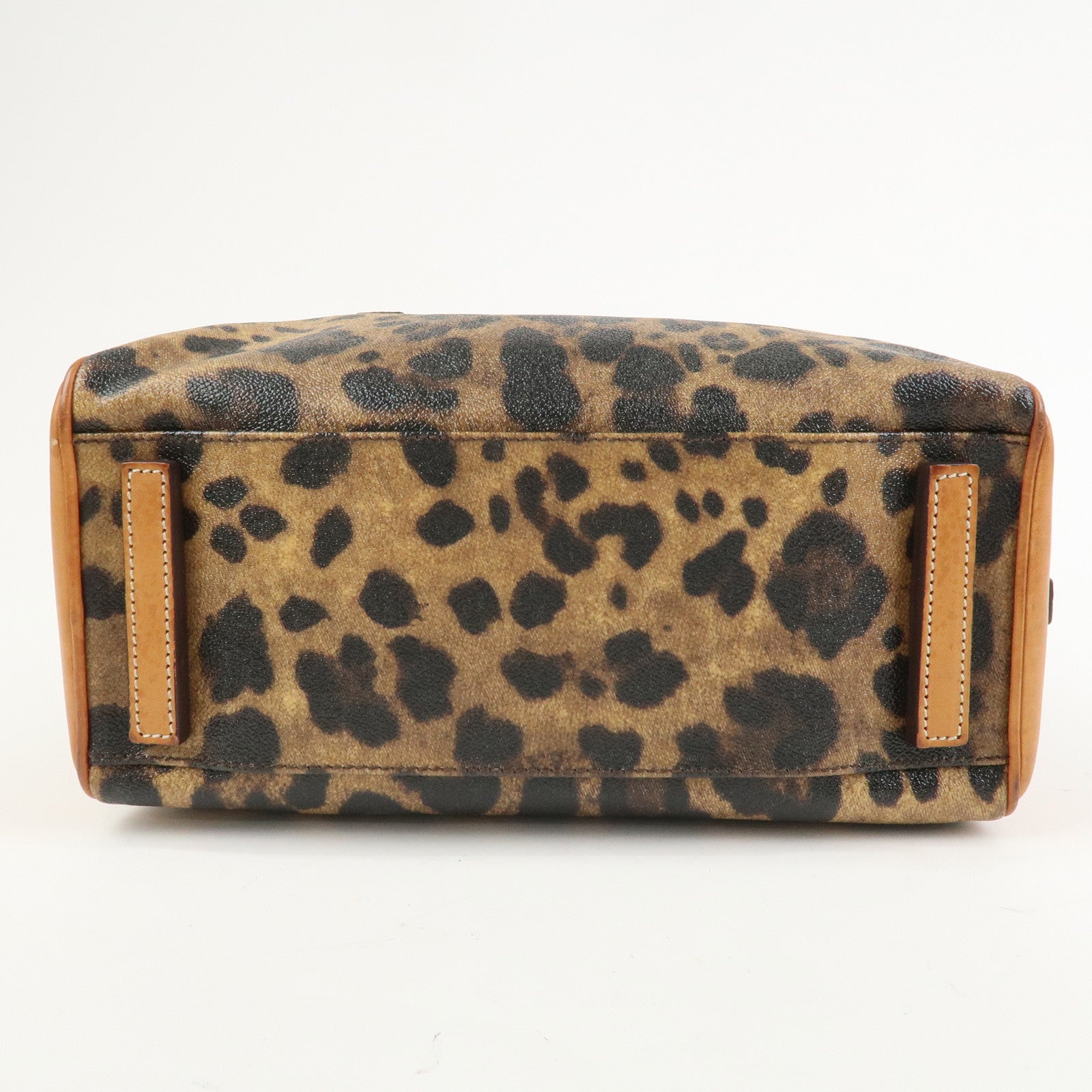 Dolce&Gabbana Leather Shoulder Bag Hand Bag Leopard Brown