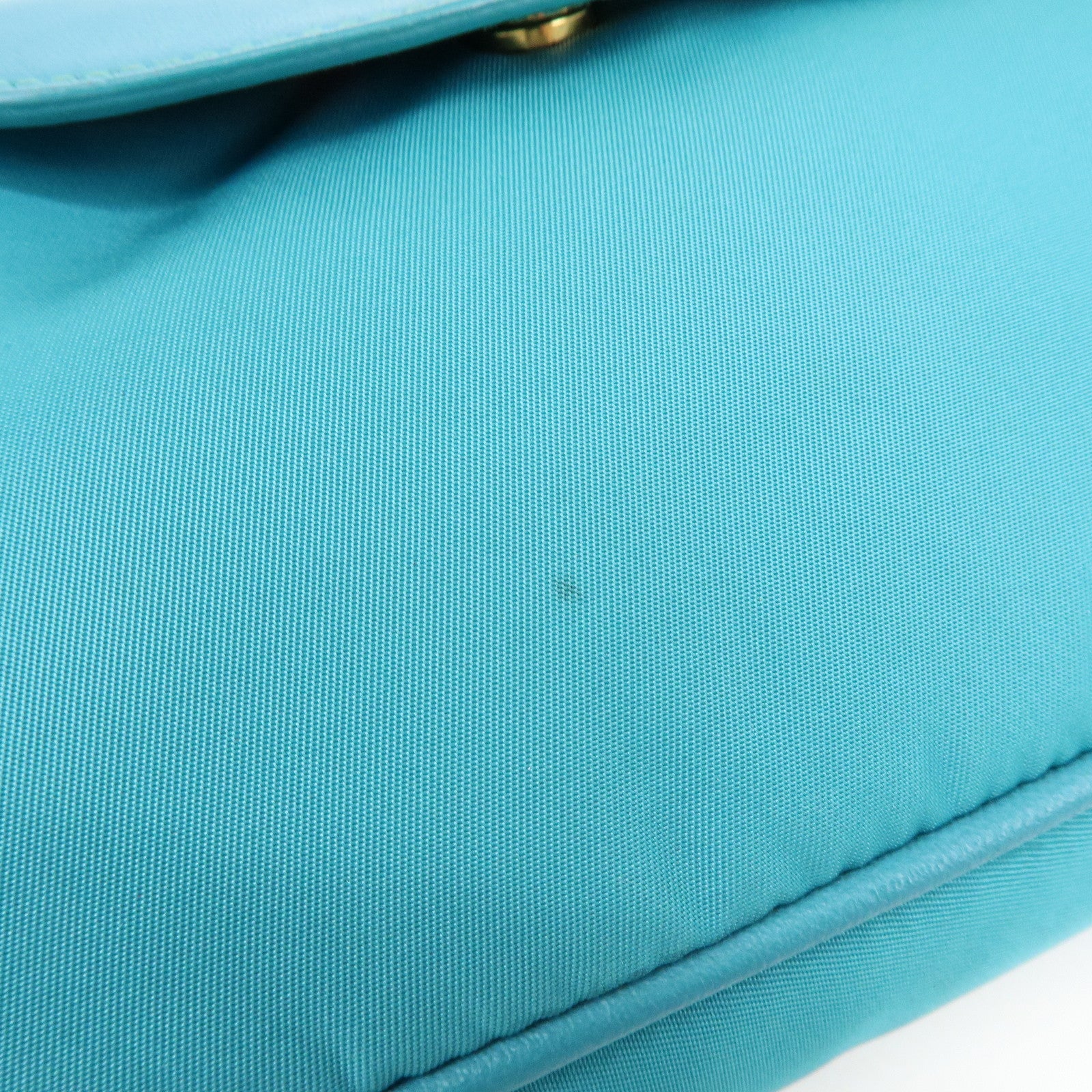 PRADA Triangle Logo Nylon Saffiano Leather Shoulder Bag Blue
