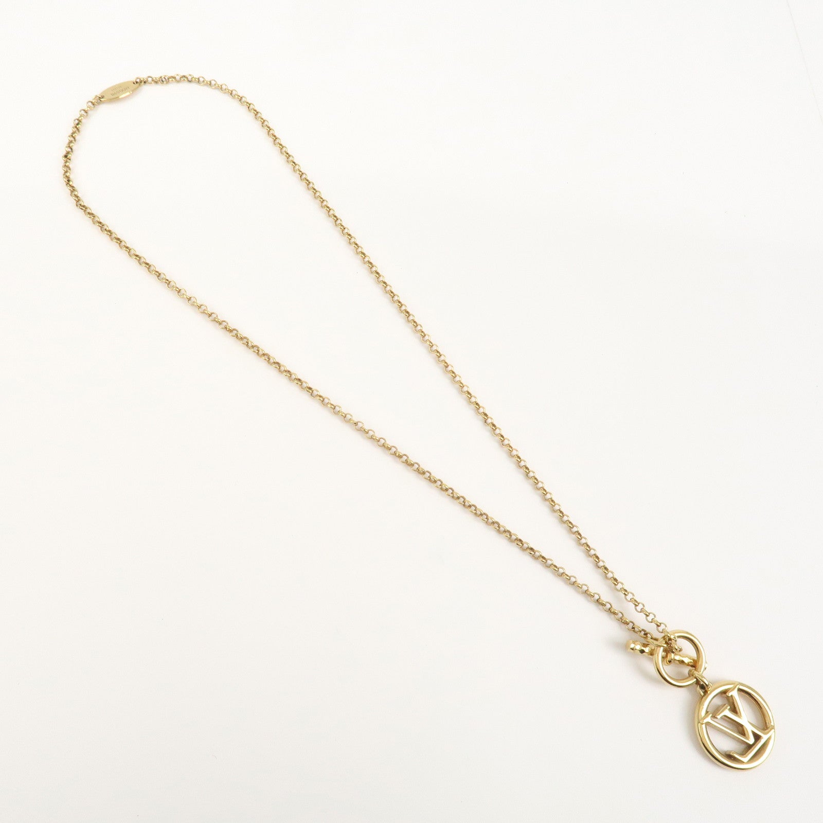 Louis Vuitton Collier Baby Louise Metal Gold Necklace Gold M00598