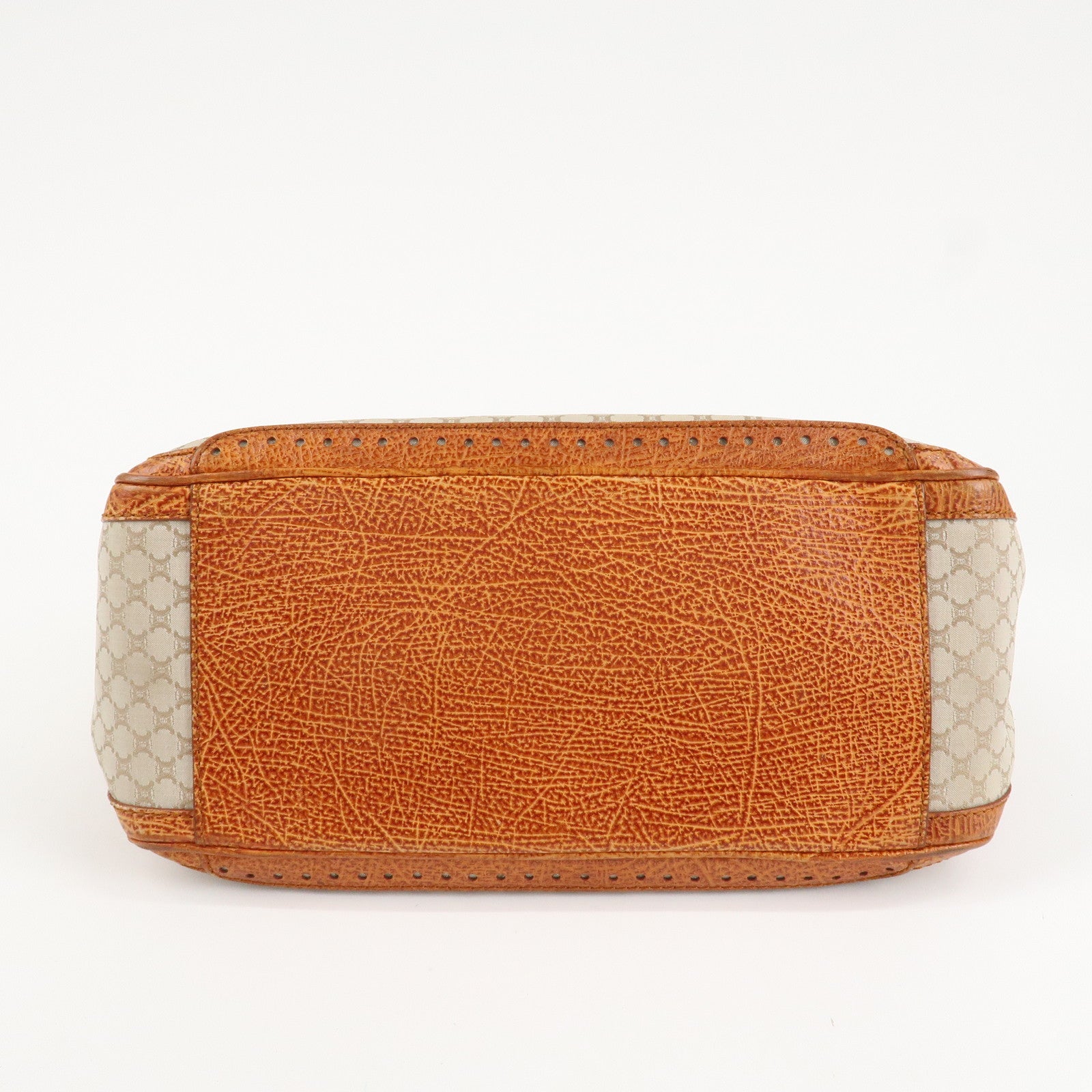 CELINE Macadam Canvas Leather Boogie Bag Hand Bag Beige Brown Used