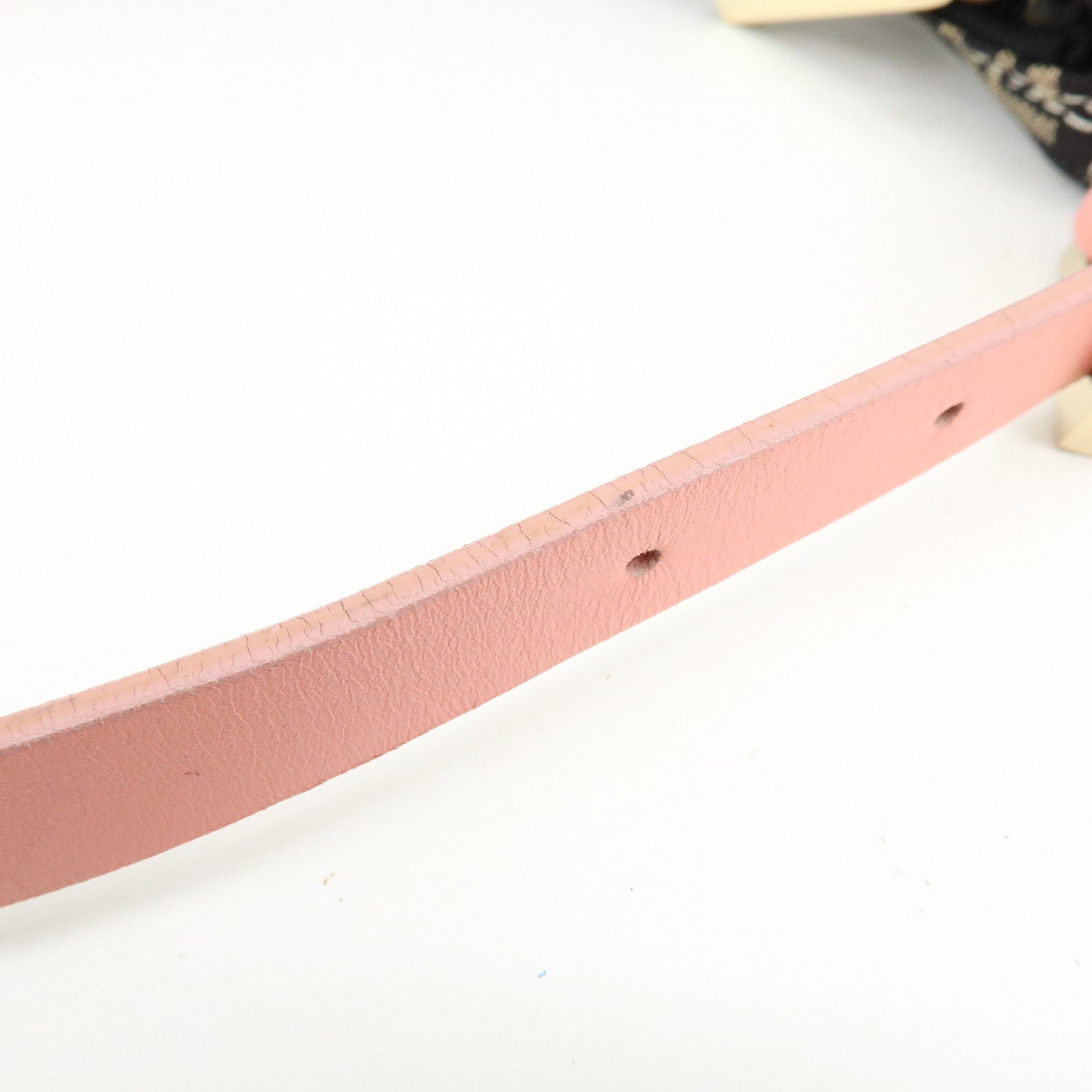 FENDI Zucchino Canvas Leather Shoulder Bag Black Pink 8BR020