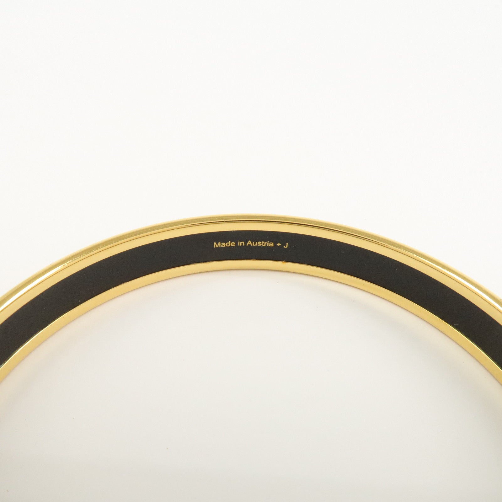 HERMES Email PM Gold Plated Bracelet Bangle Multicolor