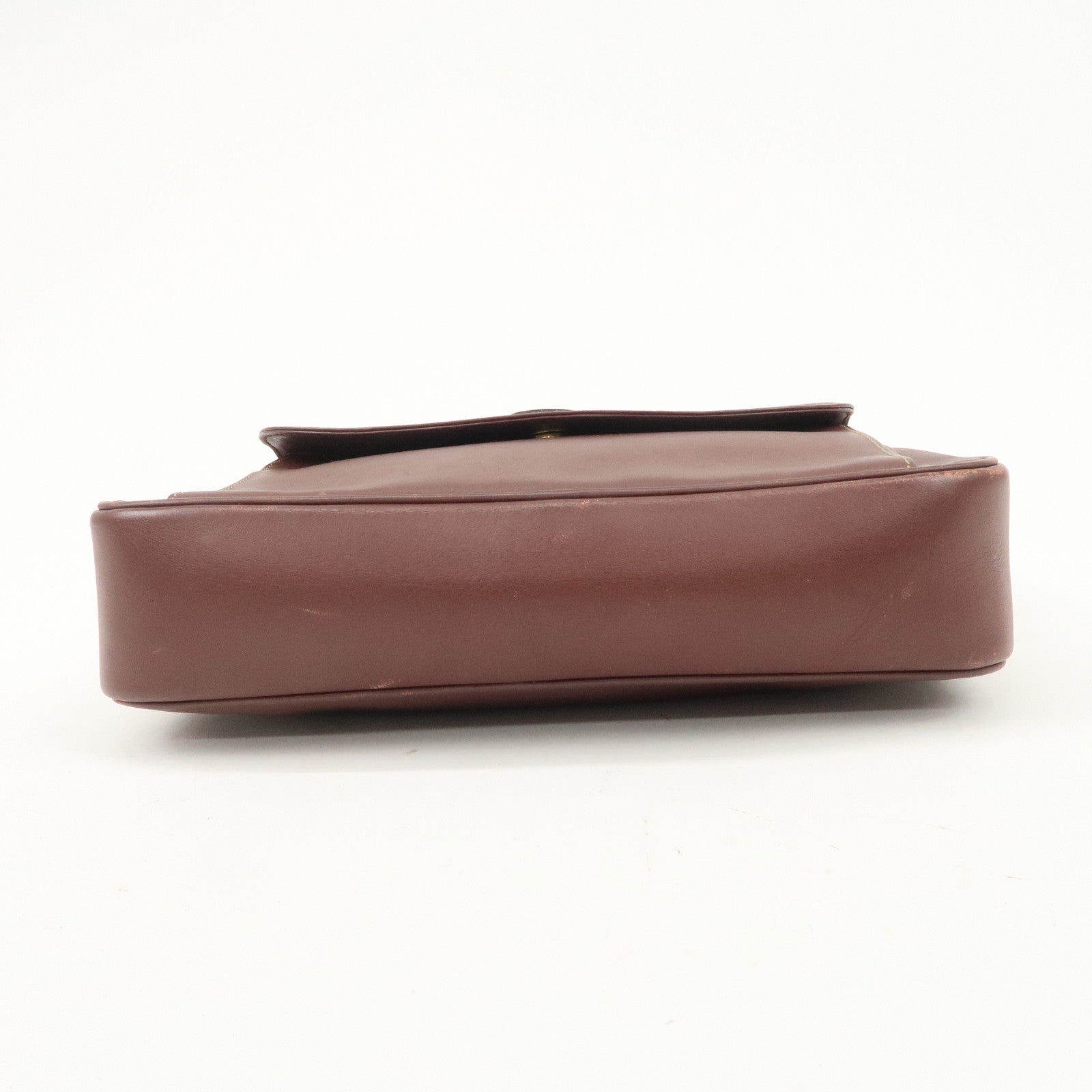 Cartier Must de Cartier Calf Leather Shoulder Bag Burgundy Gold HDW