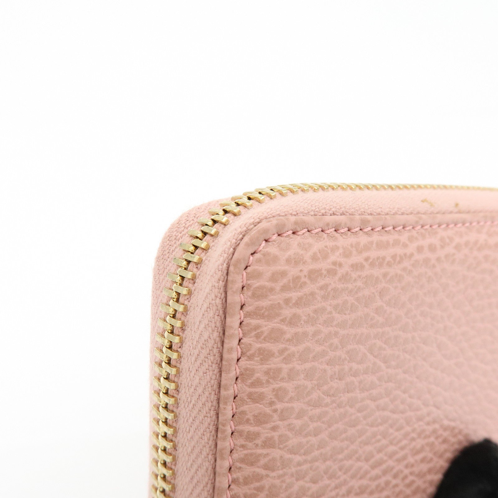 GUCCI Swing Leather Coin Case Compact Wallet Pink 368877