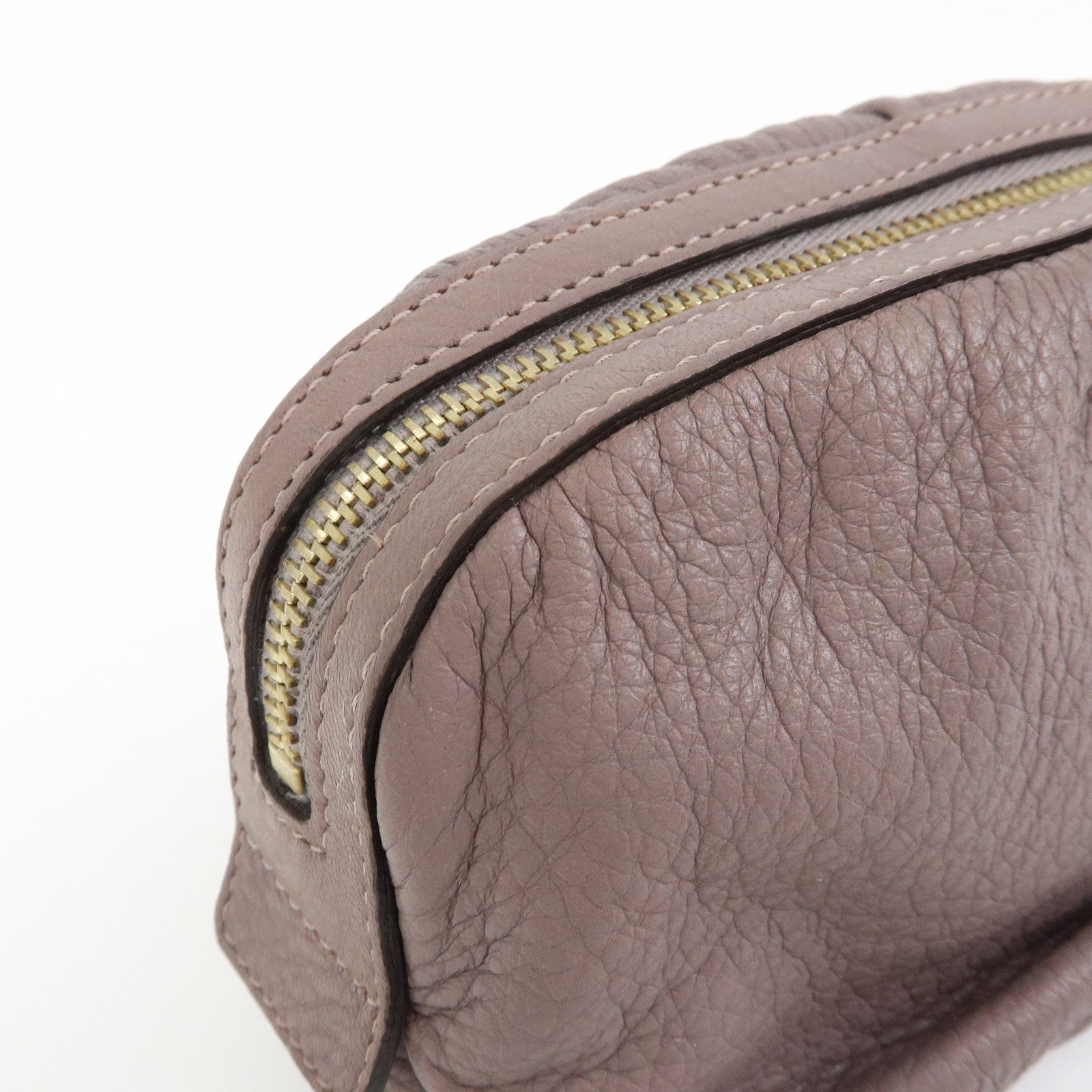 GUCCI Bamboo Leather Cosmetic Case Pouch Light Purple 246175