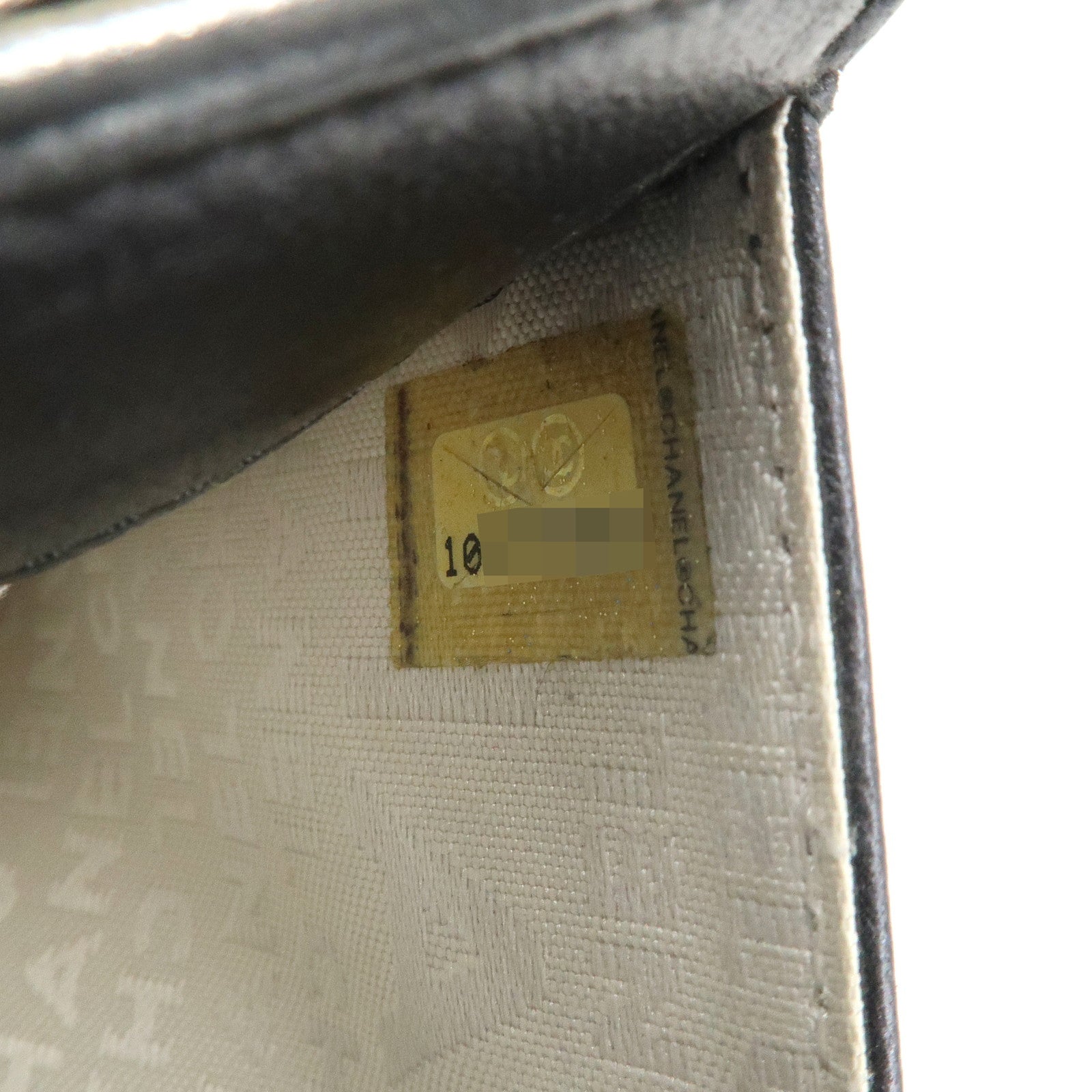 CHANEL Icon Line COCO Mark Lamb Skin Bi-fold Wallet Black Used