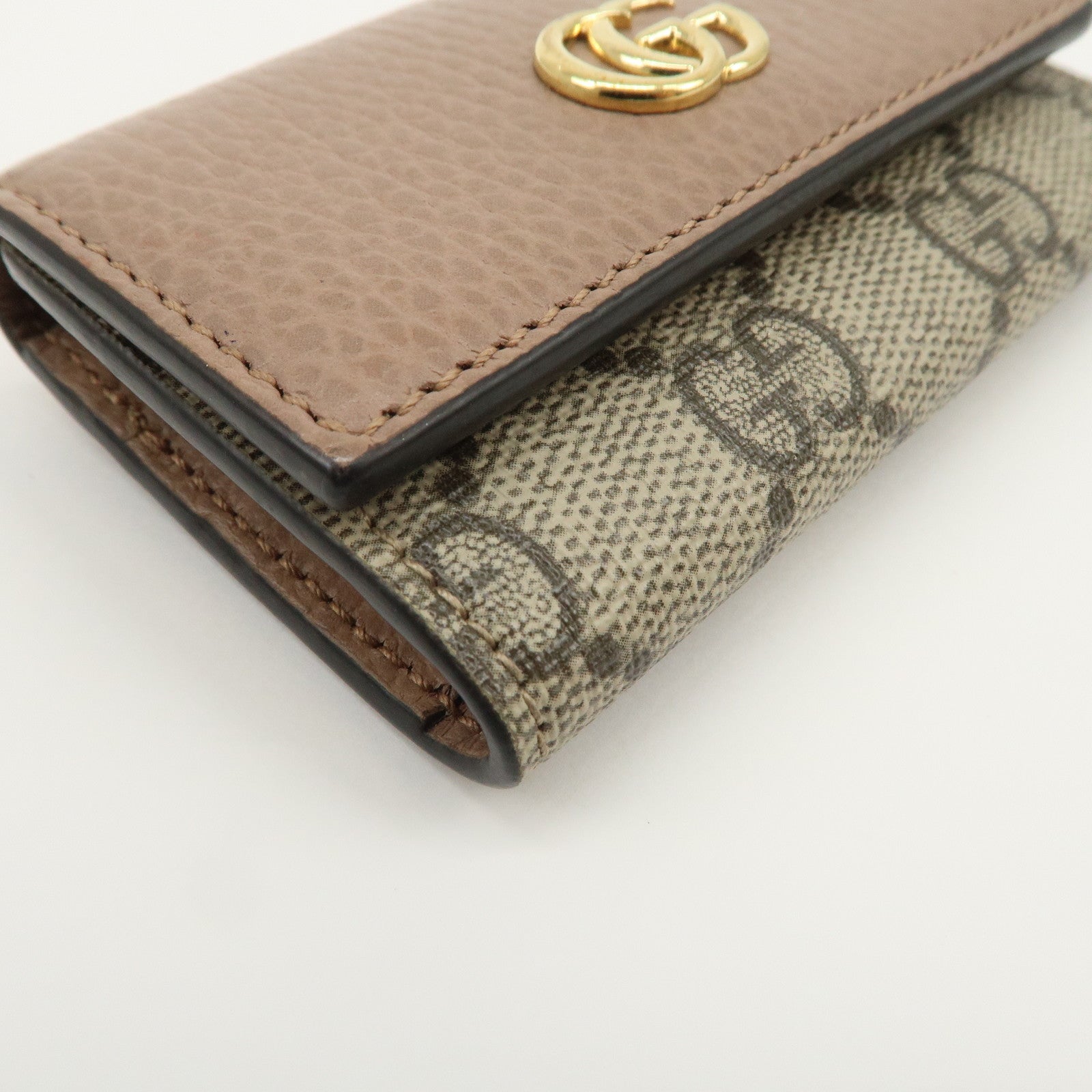 GUCCI GG Marmont GG Supreme 6 Key Case Key Holder Beige 456118
