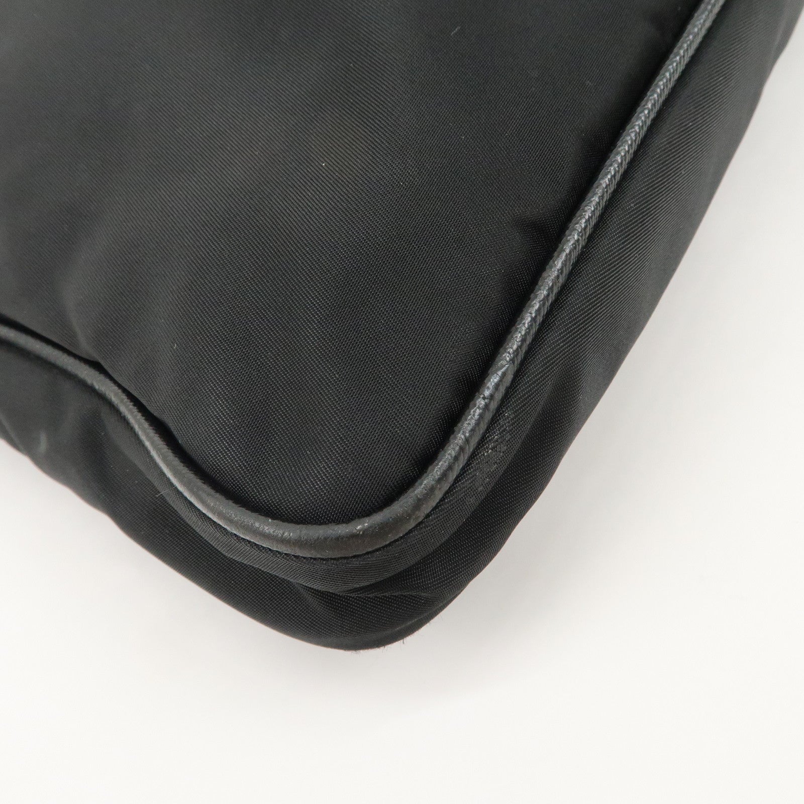 PRADA Triangle Logo Nylon Shoulder Bag Crossbody Bag Black Used