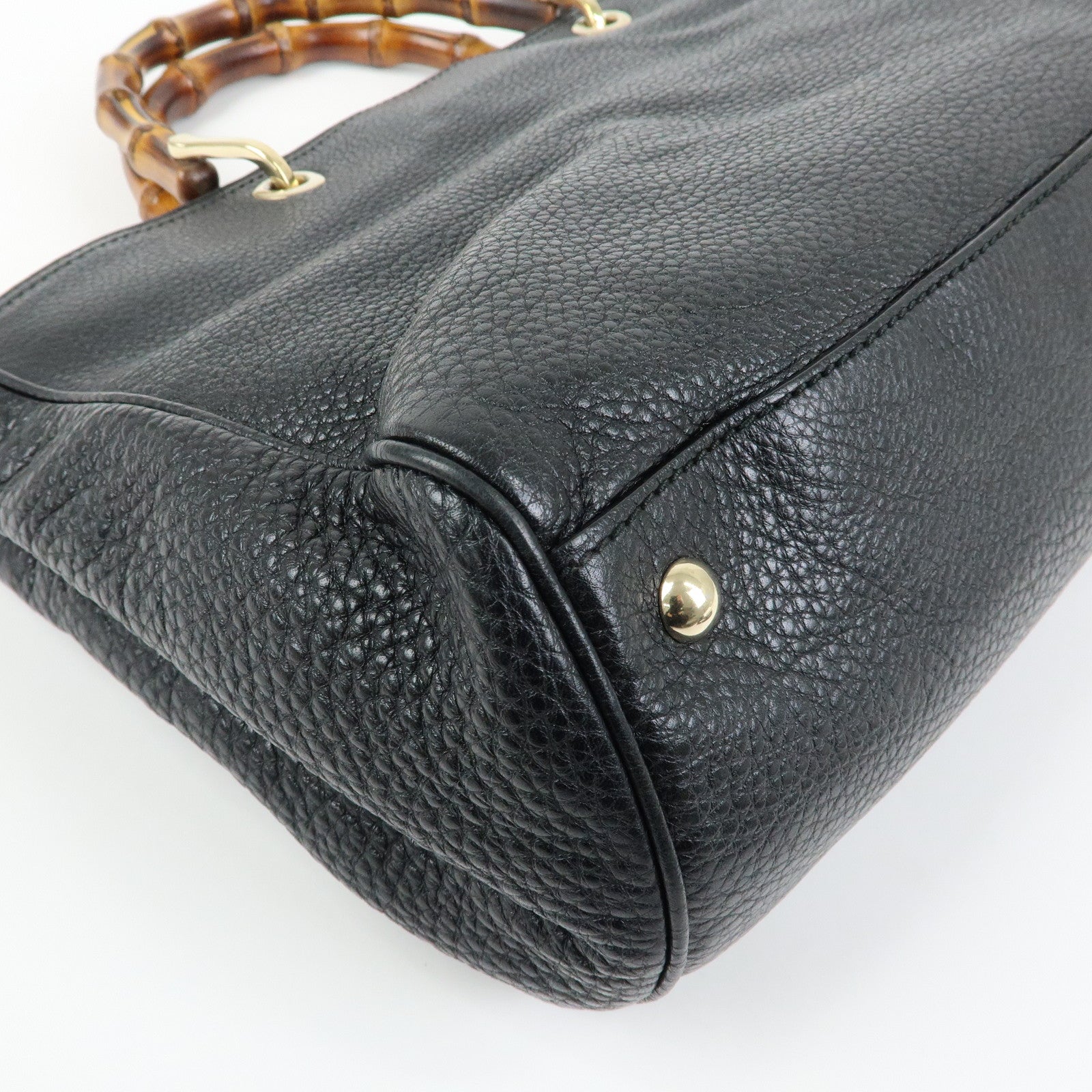 GUCCI Bamboo Leather Shopper Medium 2Way Bag Shoulder Bag 323660