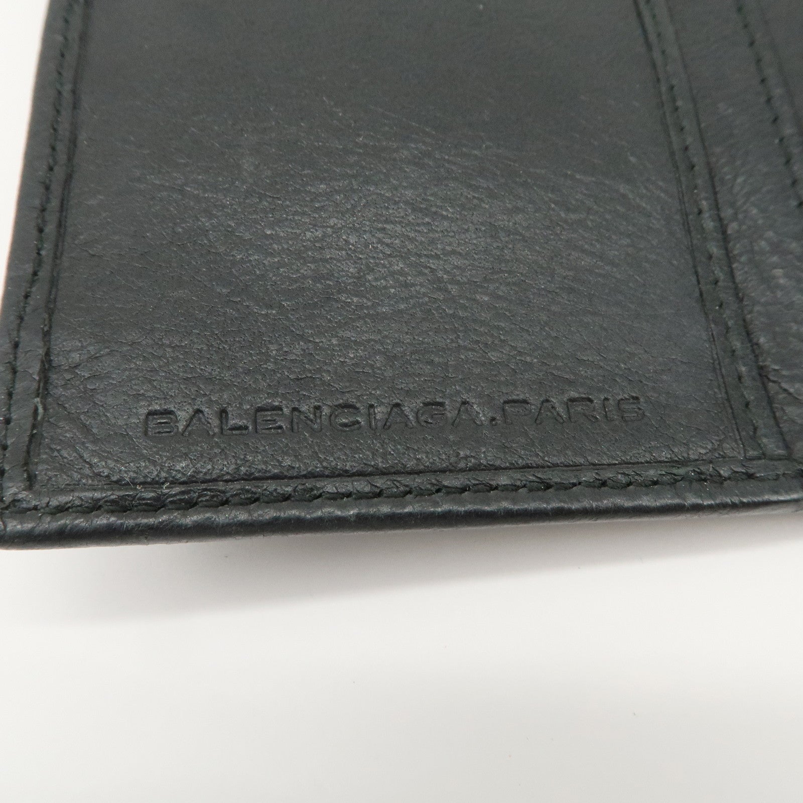 BALENCIAGA Logo Leather Giant Continental Long Wallet Black 253054