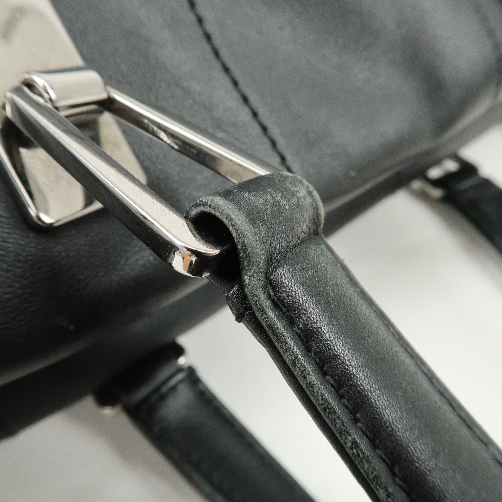 CHANEL Chocolate Bar Lamb Skin Mini Boston Bag Hand Bag Black