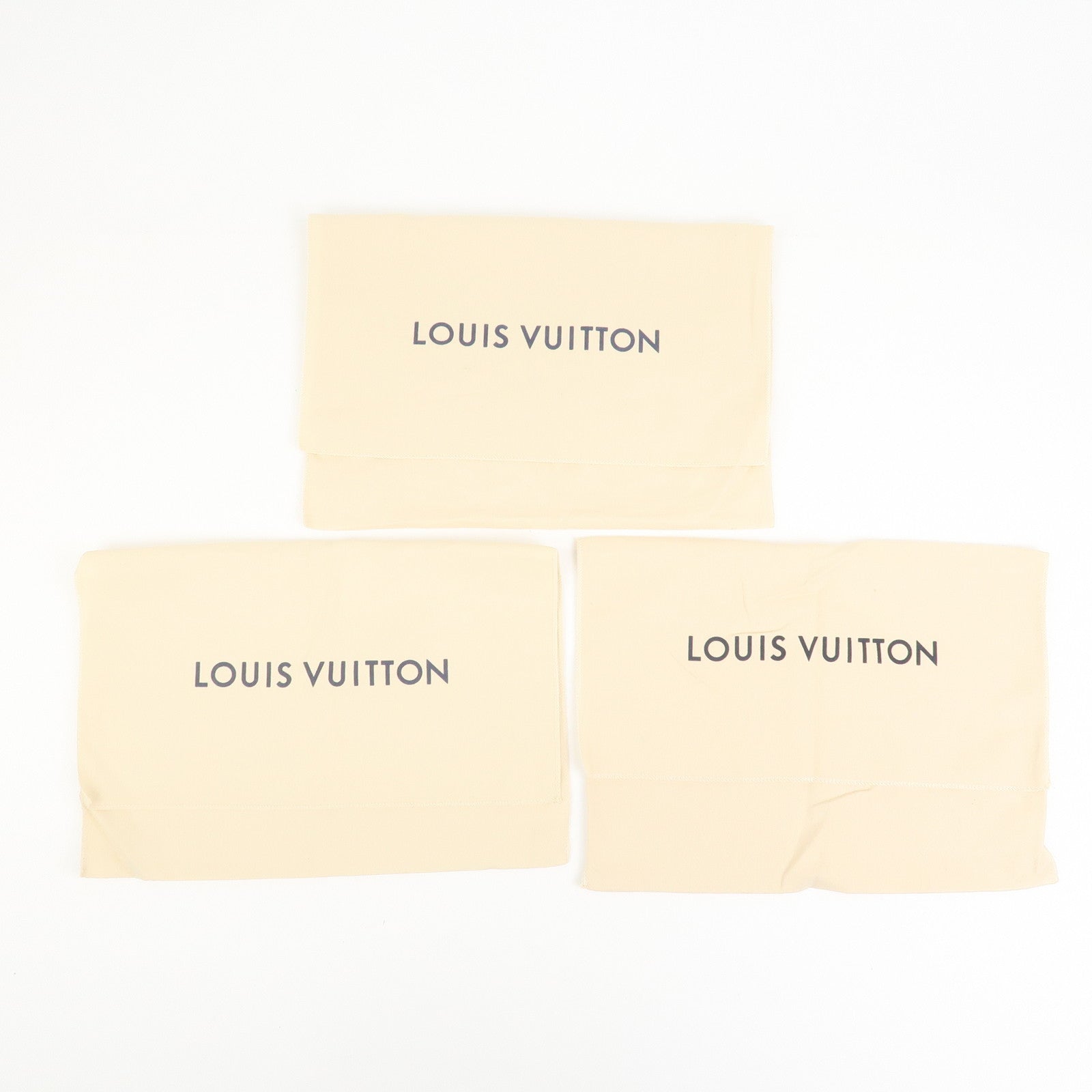 Louis Vuitton Set of 17 Dust Bag Storage Bag Flap Drawstring Beige