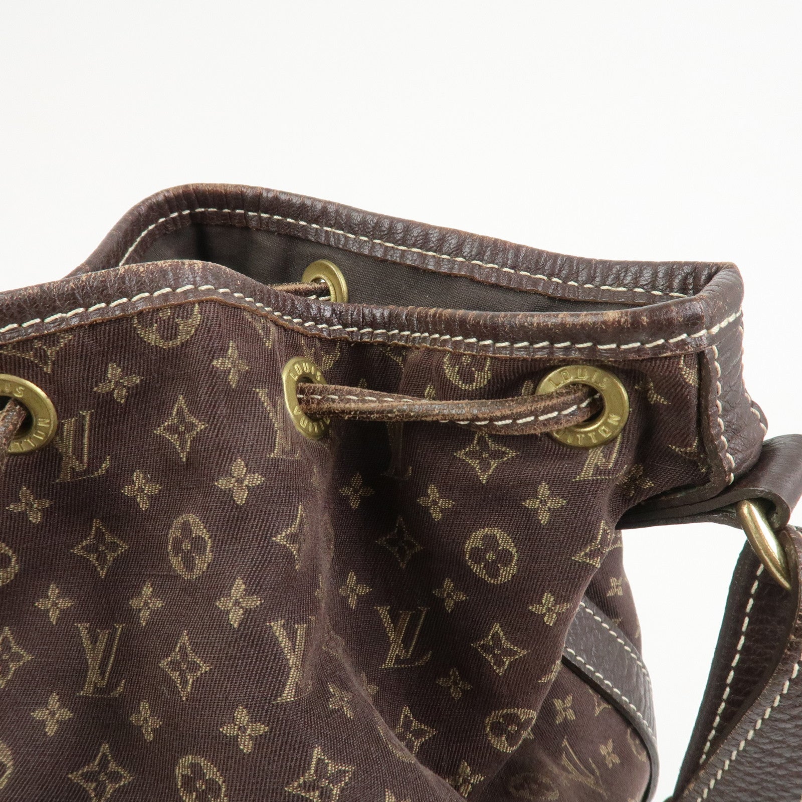 Louis Vuitton Monogram Mini Lin Noe Shoulder Bag Ebene M95229