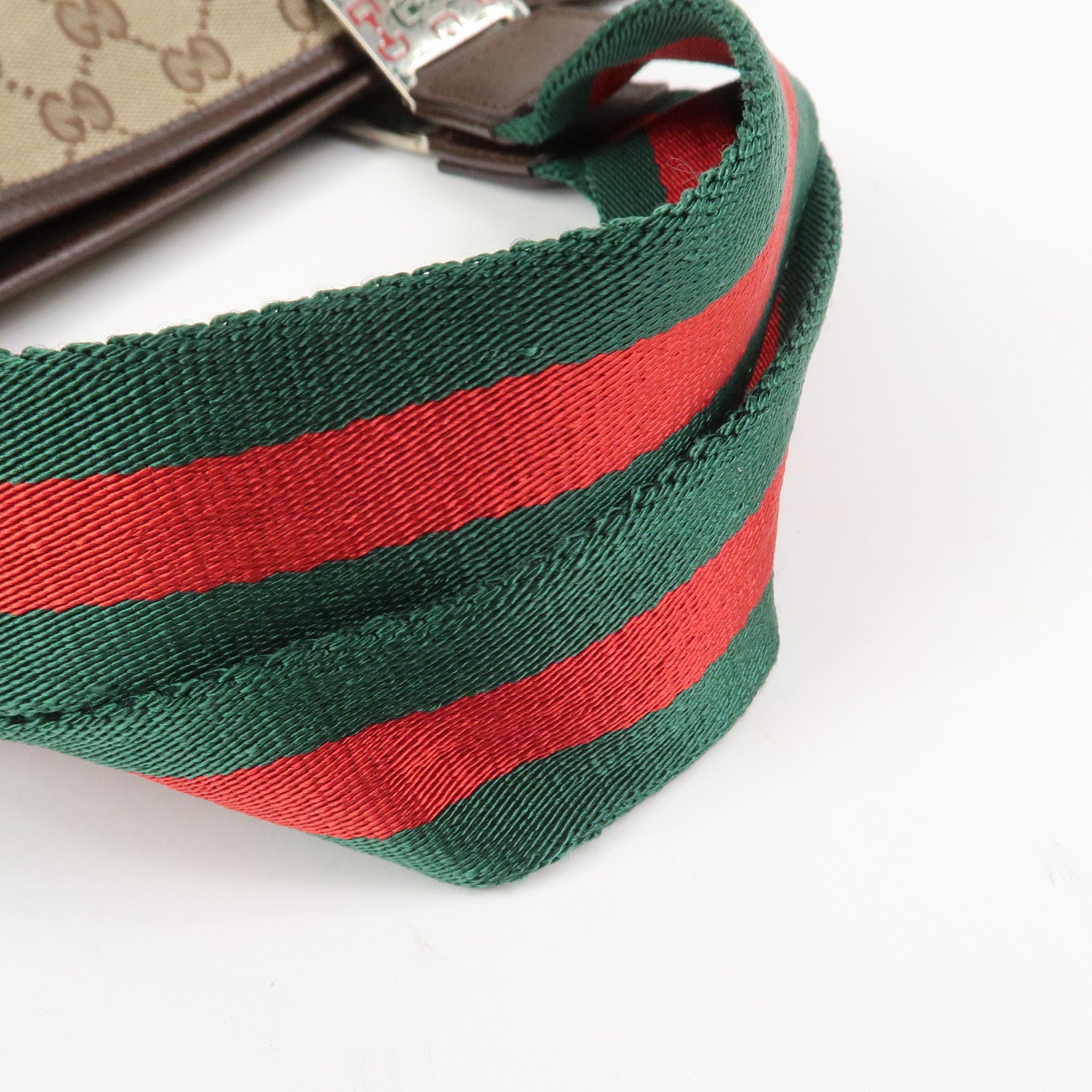 GUCCI Sherry GG Canvas Leather Tote Bag Shoulder Bag Brown 145758