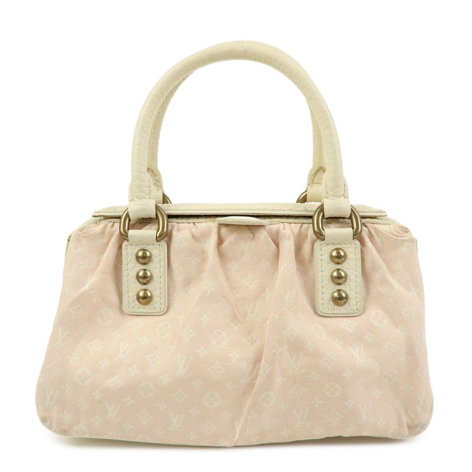 Louis Vuitton Monogram Mini Lin Trapes PM Hand Bag Rose M40062