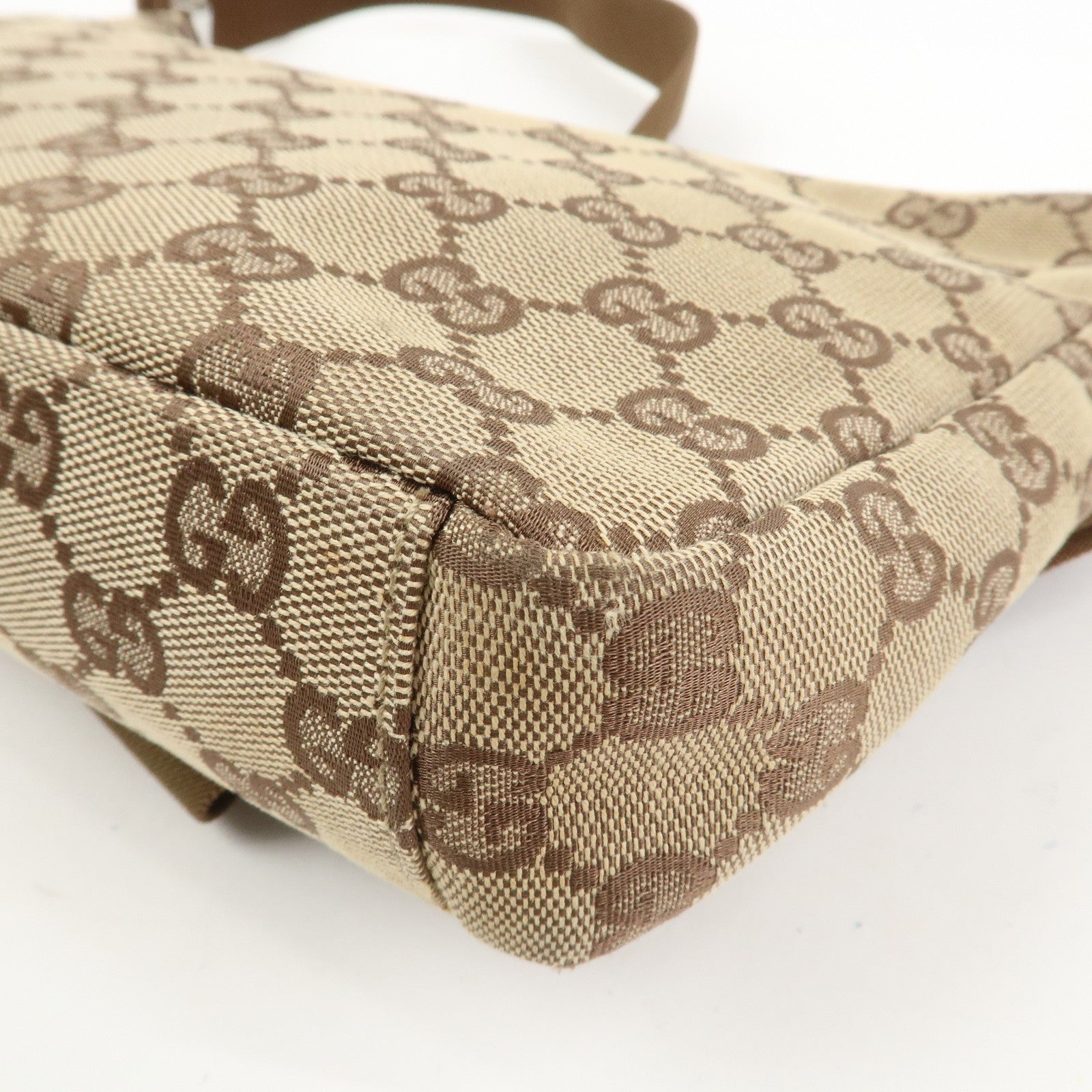 GUCCI GG Canvas Leather Shoulder Bag Crossbody Bag Brown 019.0433