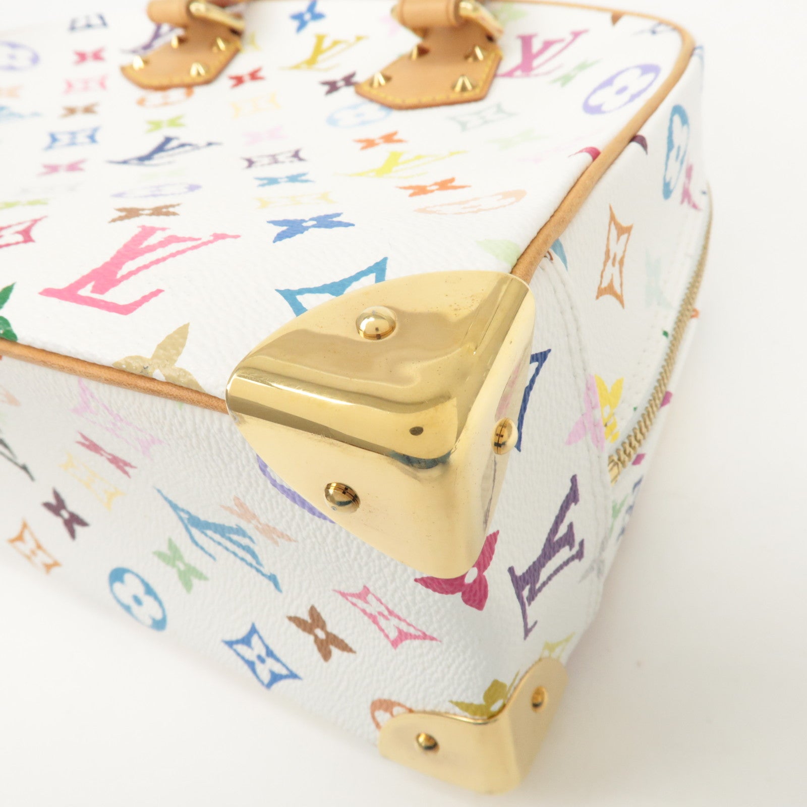 Louis Vuitton Monogram Multicolor Trouville Hand Bag Blanc M92663 Used