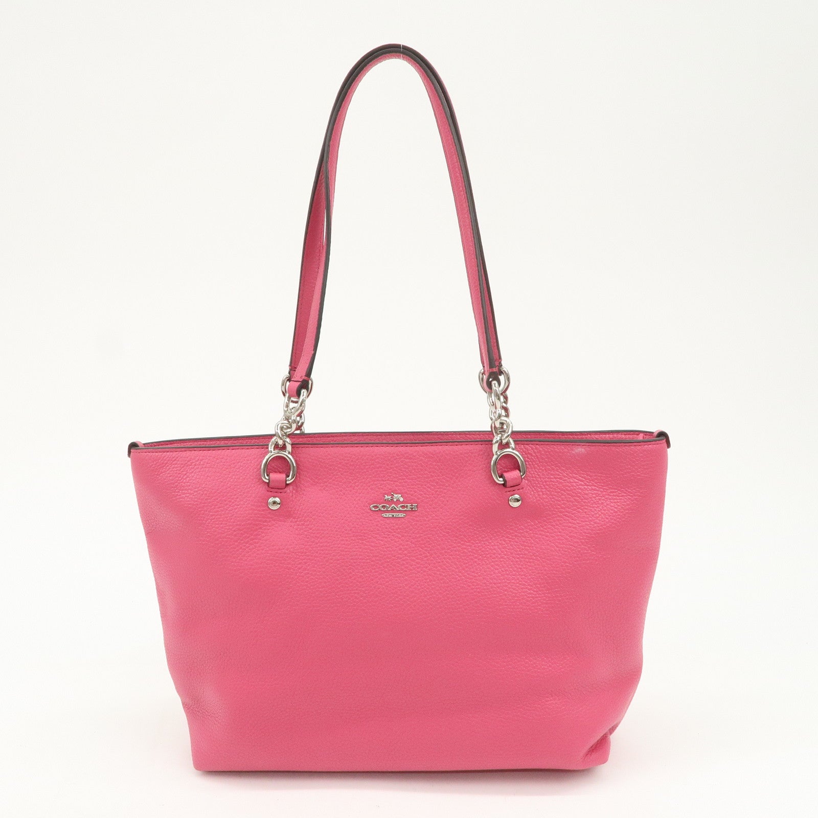 COACH Leather Set of 2 Shoulder Bag Tote Bag Black Pink