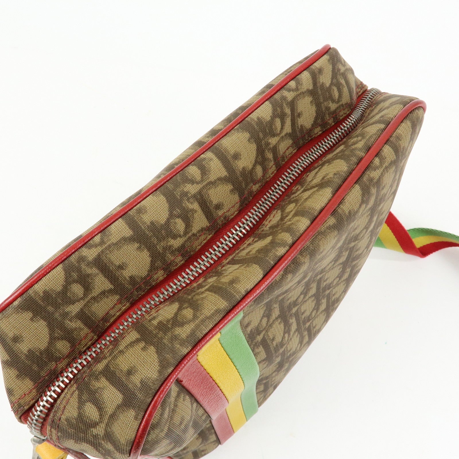 Christian Dior Rasta Trotter PVC Leather Shoulder Bag Brown