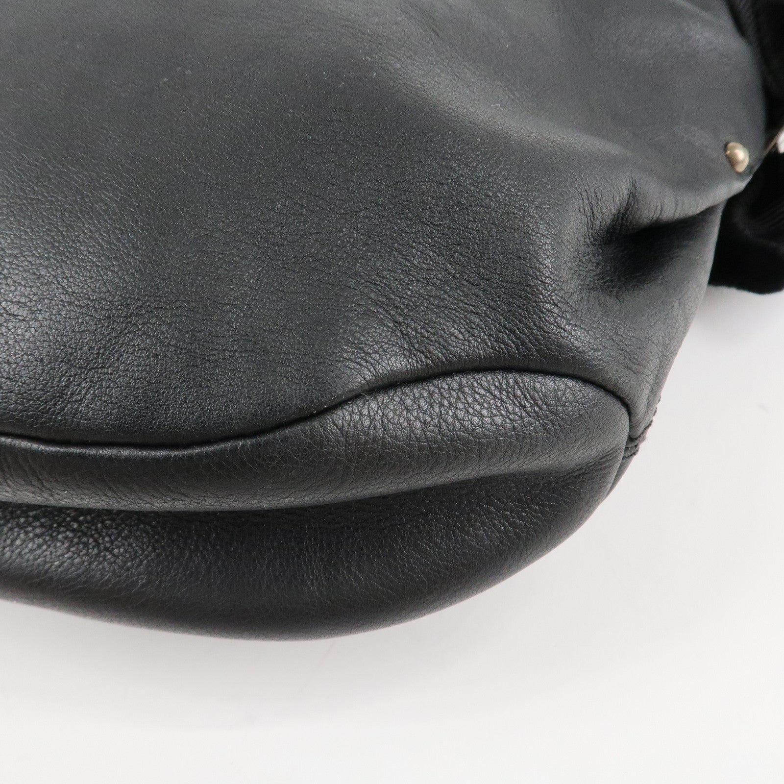 Ferragamo Vara Ribbon Leather Shoulder Bag Hand Bag Black Used