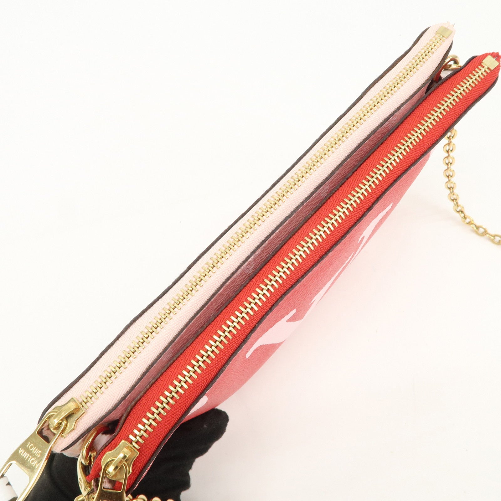 Louis Vuitton Monogram Giant Pochette Double Zip Pouch Rouge M67561