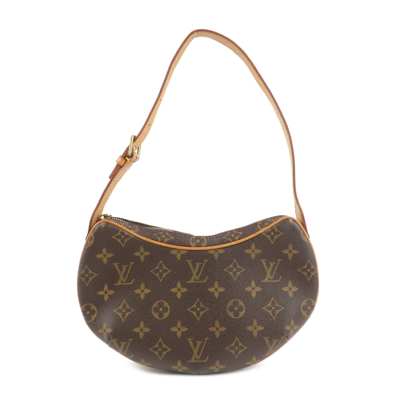 Louis Vuitton Monogram Pochette Croissant Shoulder Bag Brown M51510 Used