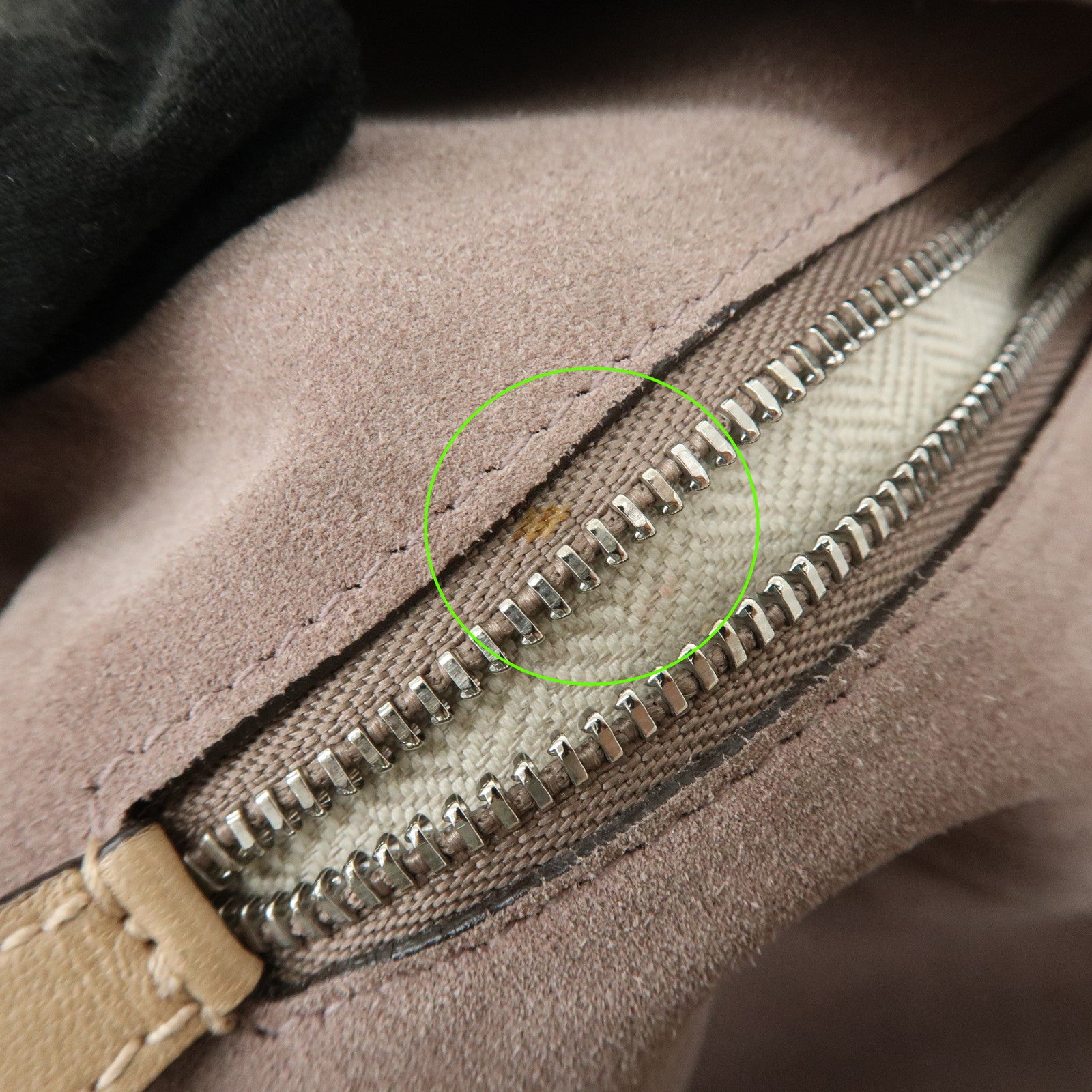 LOEWE Anagram Leather Mini Boston Bag Tote Hand Shoulder Bag Beige