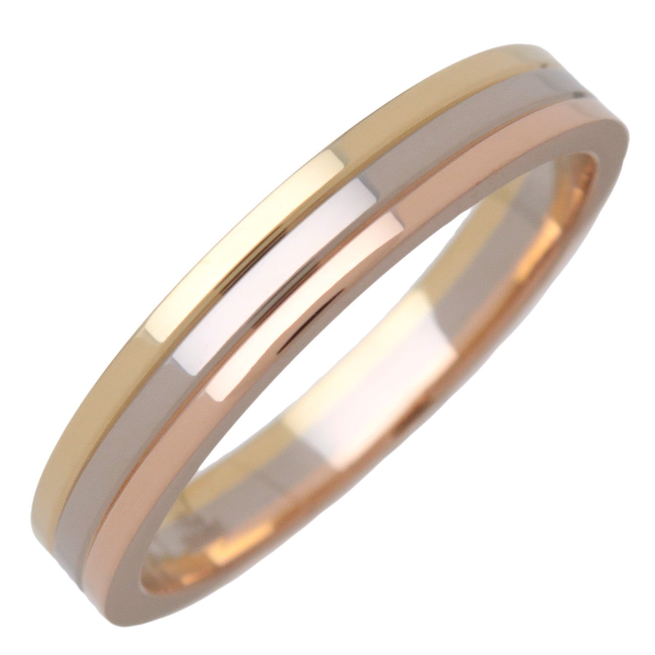 Cartier Vandome Three Color Ring K18 750YG/WG/PG #58 US8.5 EU57.5