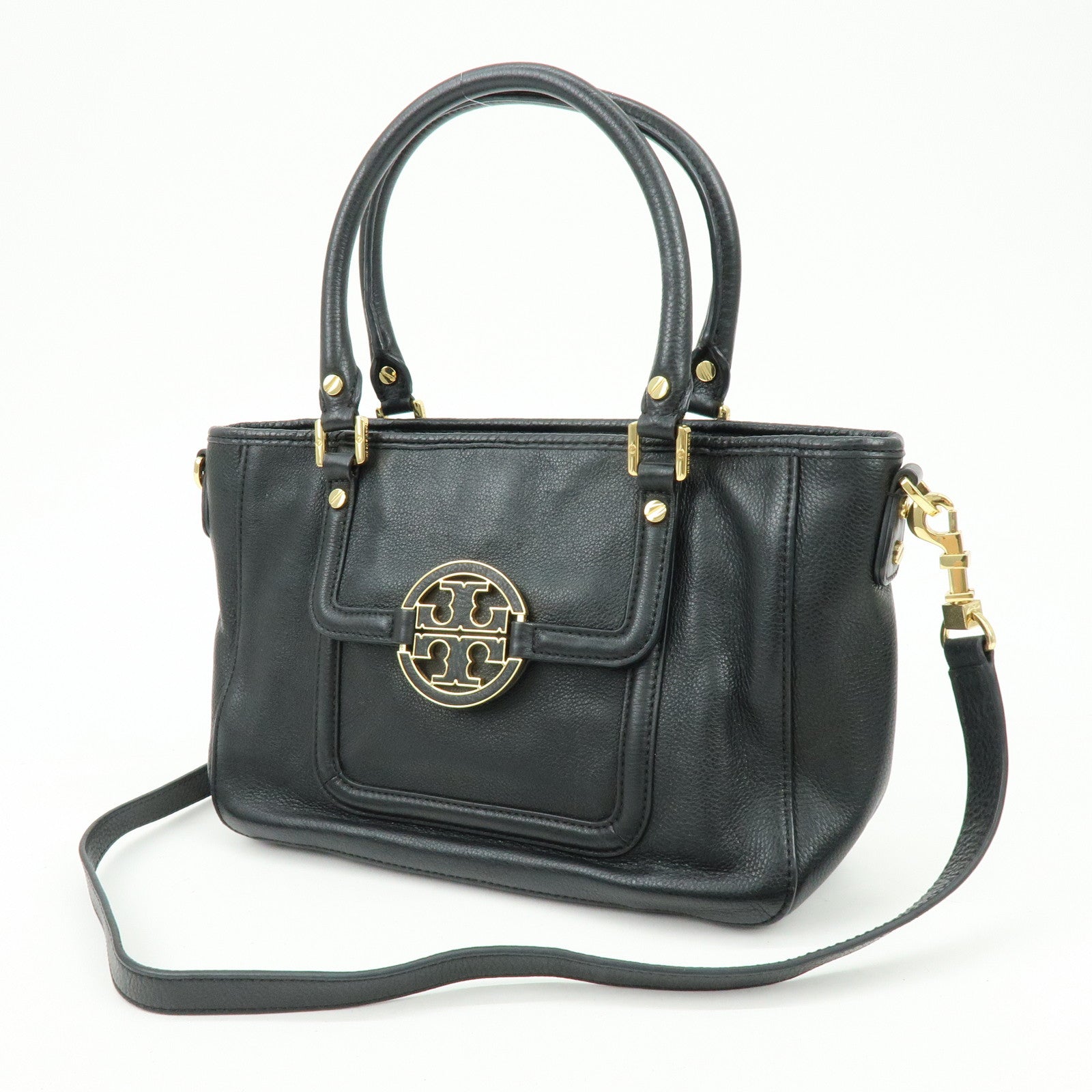 TORY BURCH Amanda Leather 2Way Bag Hand Bag Shoulder Bag Black