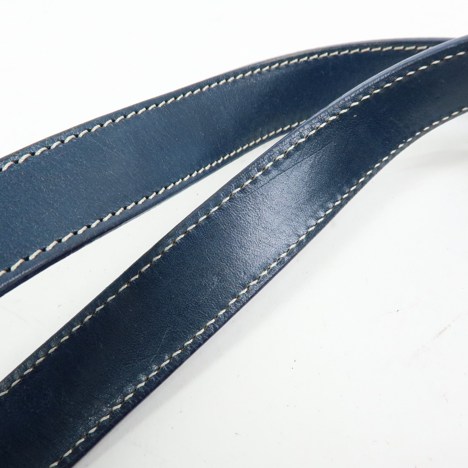 FENDI Zucchino Canvas Leather Tote Bag Shoulder Bag Boston Bag Navy