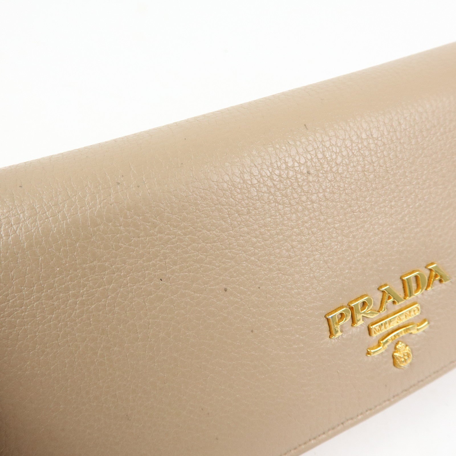 PRADA Saffiano Leather Flap Bi-Fold Long Wallet Pink Beige 1MH132