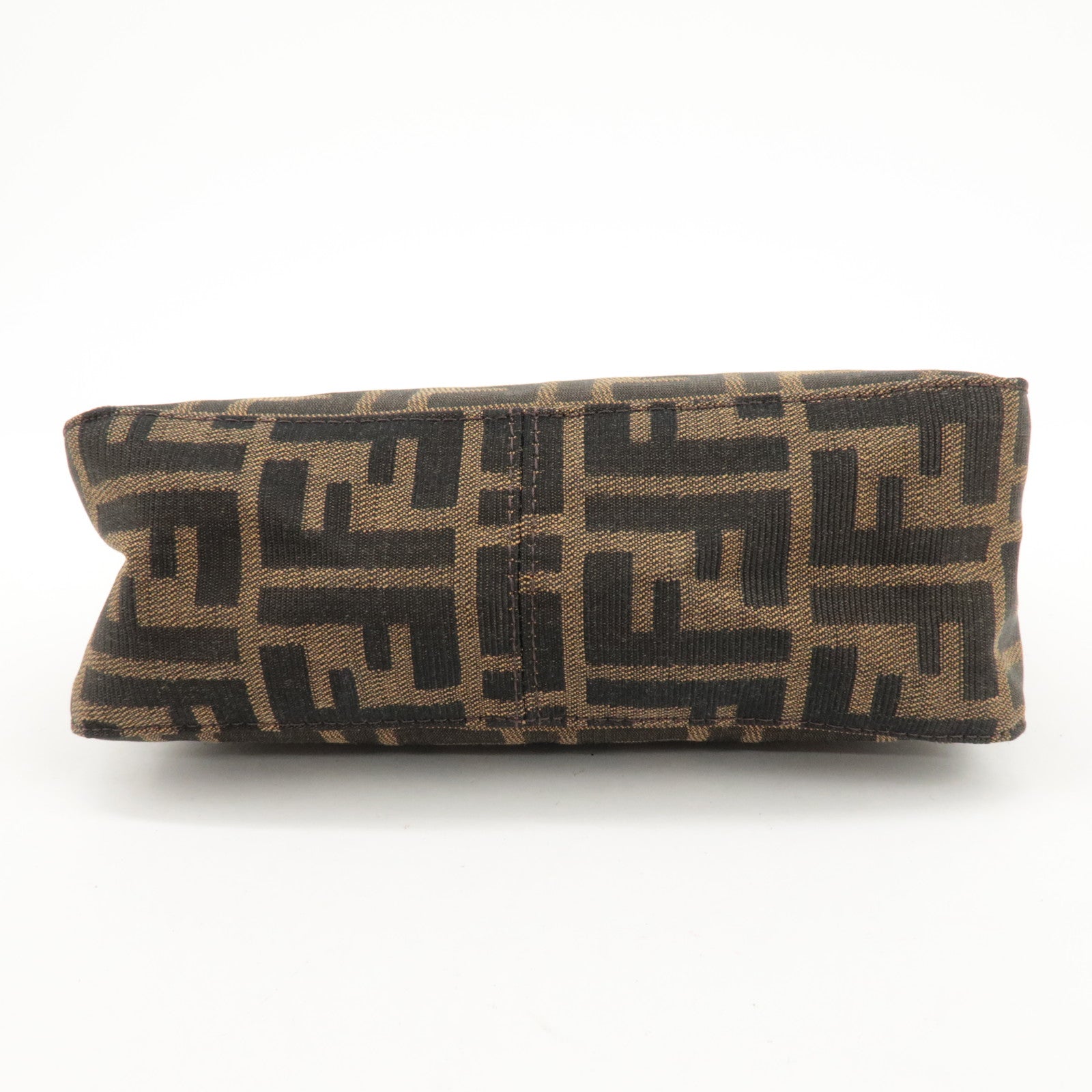 FENDI Zucca Canvas Leather Mini Hand Bag Brown 8BR155 Used