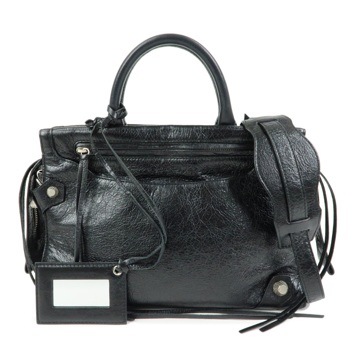 BALENCIAGA Padlock All Afternoon Mute City 2Way Bag Black 443698