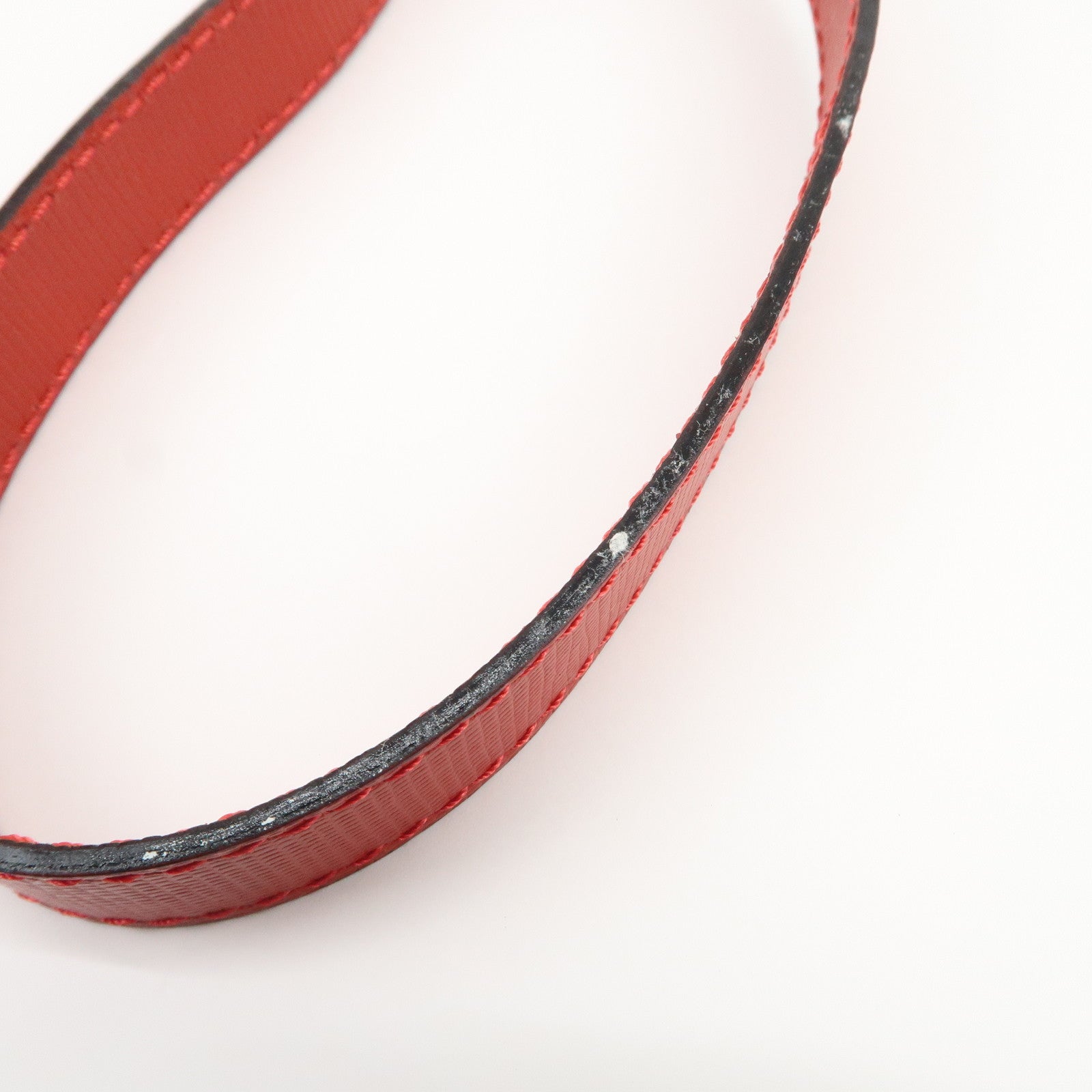 CELINE Logo Leather 2Way Bag Hand Bag Shoulder Bag Red Gold