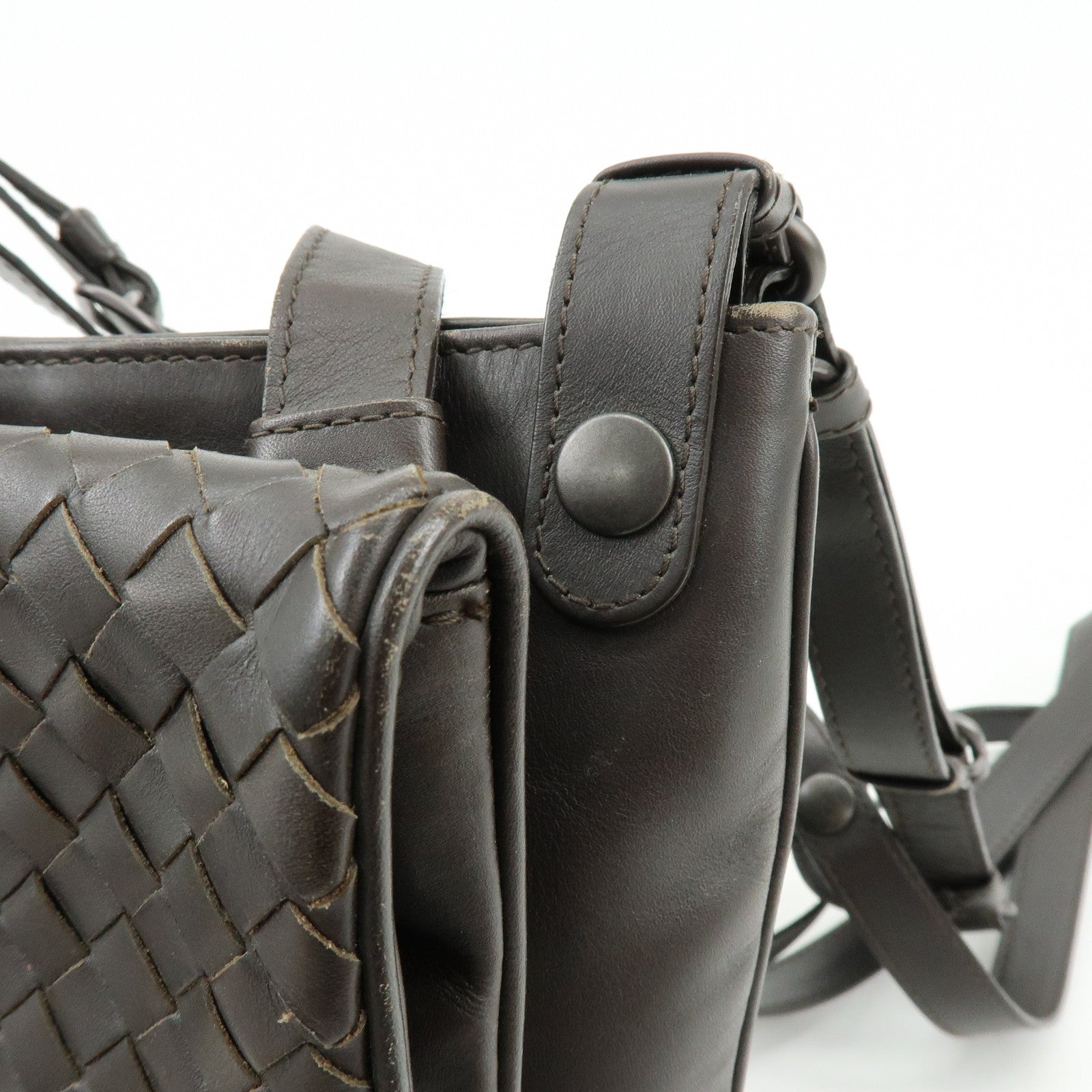 BOTTEGA VENETA Intrecciato Calf Leather Shoulder Bag Brown 273350