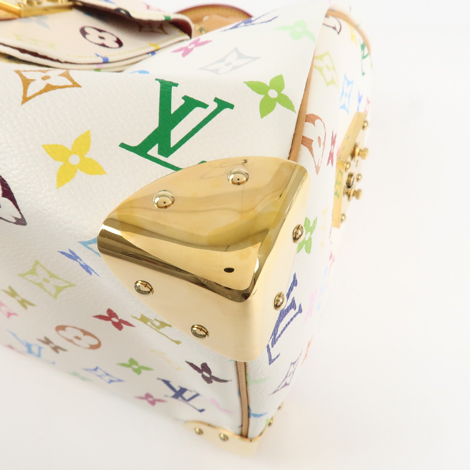 Louis Vuitton Monogram Multicolor Speedy 30 Hand Bag Blanc M92643 Used