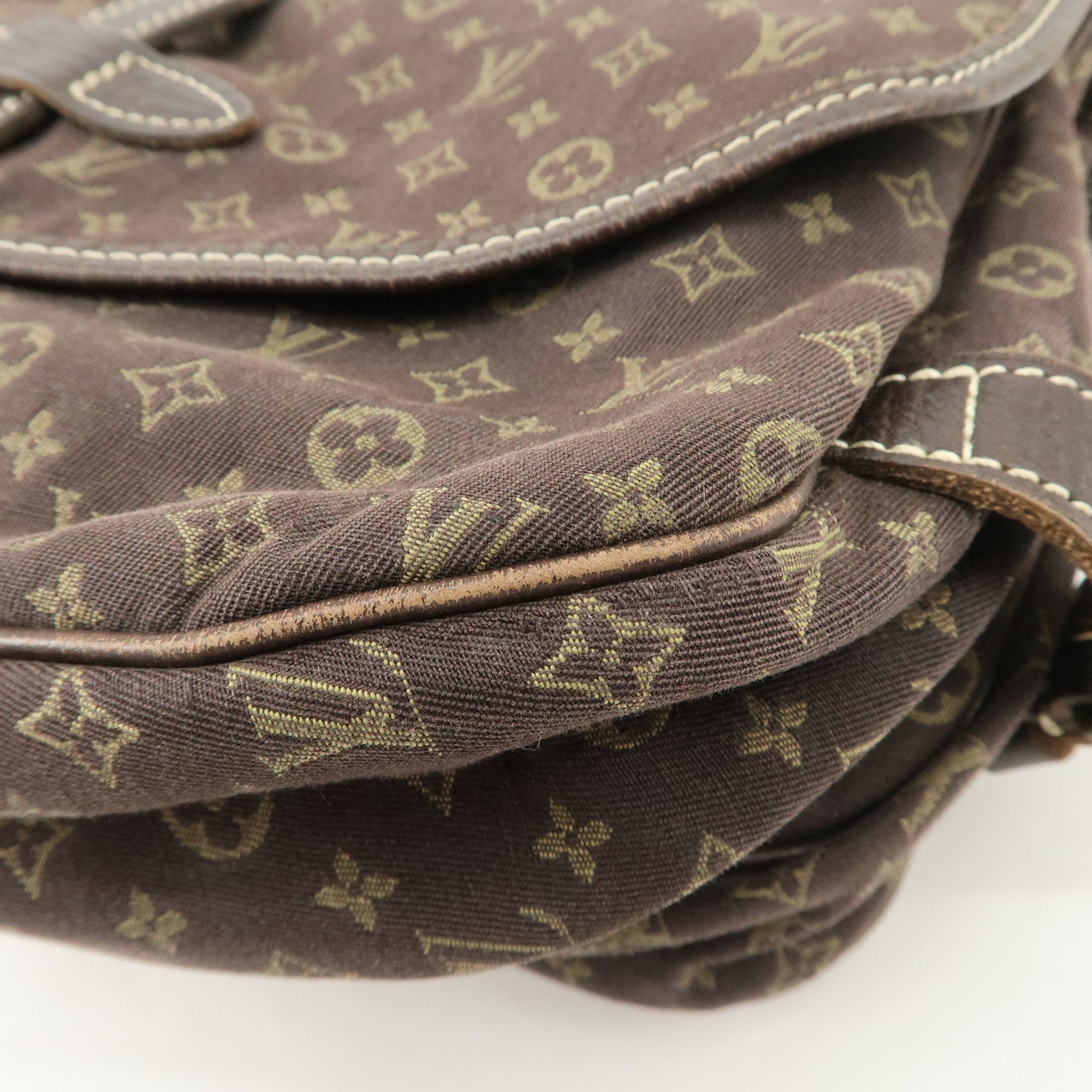 Louis Vuitton Monogram Mini Lin Saumur 30 Shoulder Bag Brown M95227
