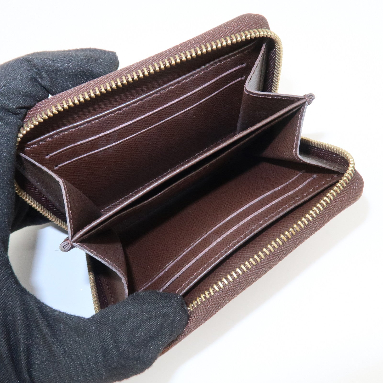 Louis Vuitton Damier Zippy Coin Case Wallet Brown N63070