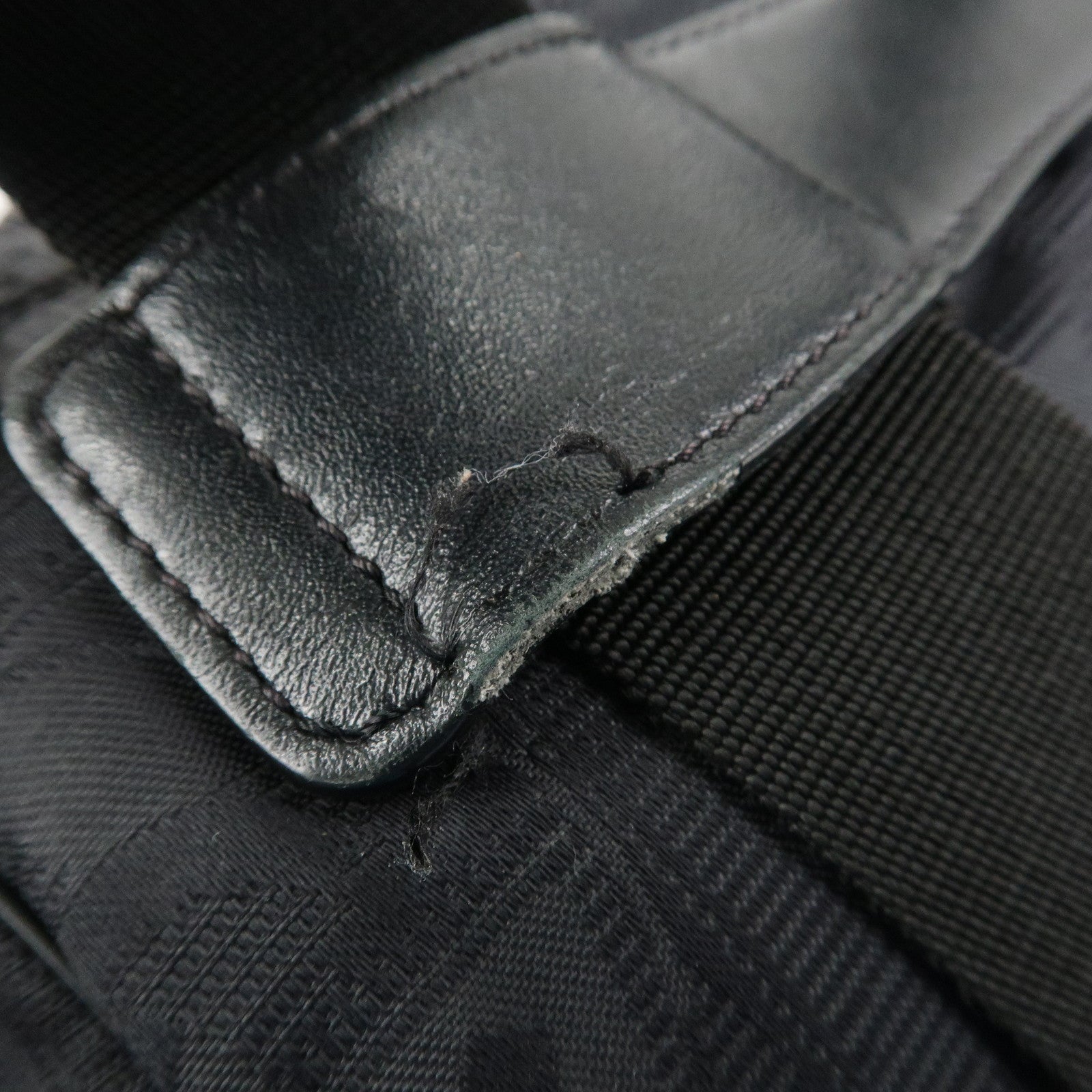 CHANEL New Travel Line Nylon Jacquard Leather 2Way Bag Black A15958