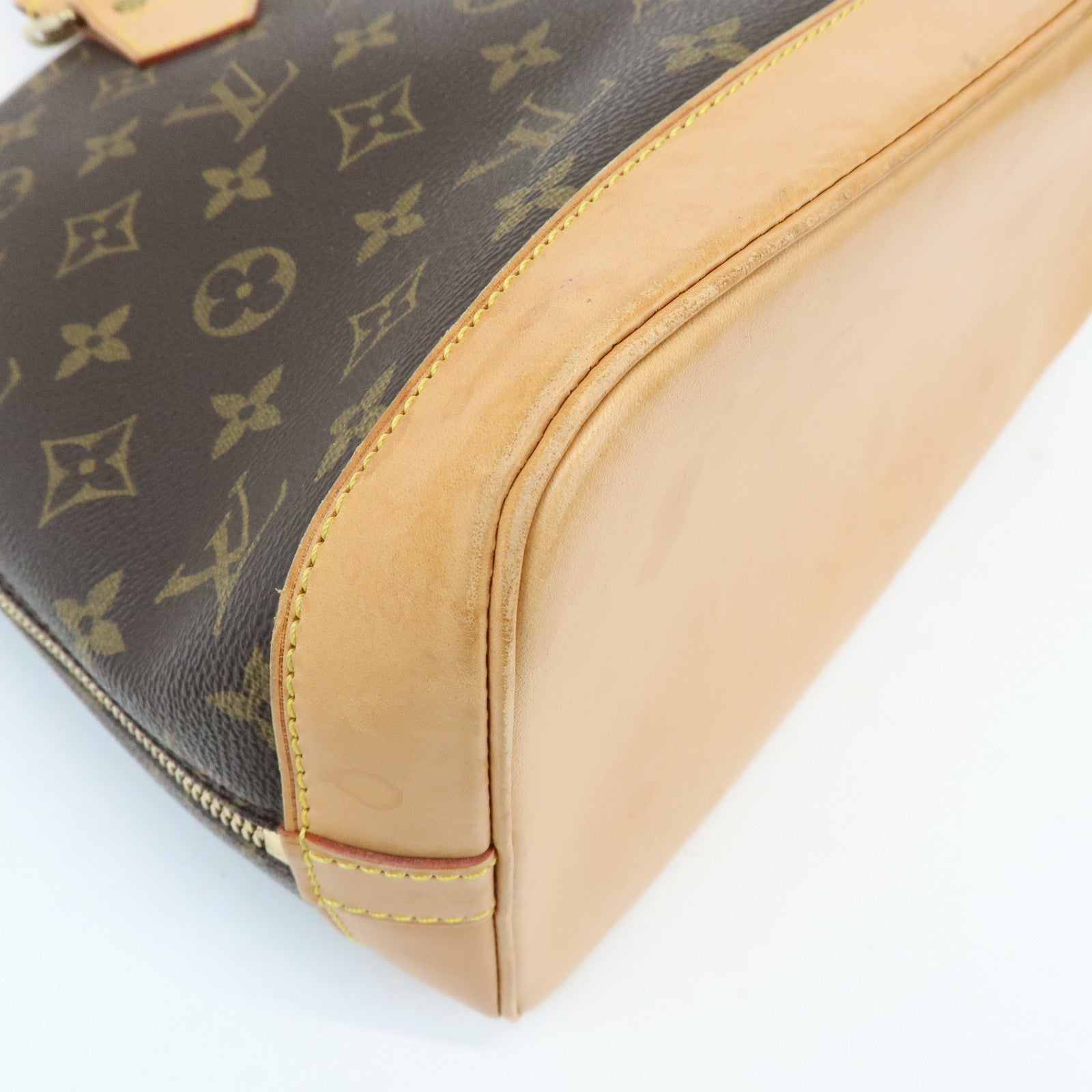 Louis Vuitton Monogram Alma Canvas Leather Hand Bag Brown M51130