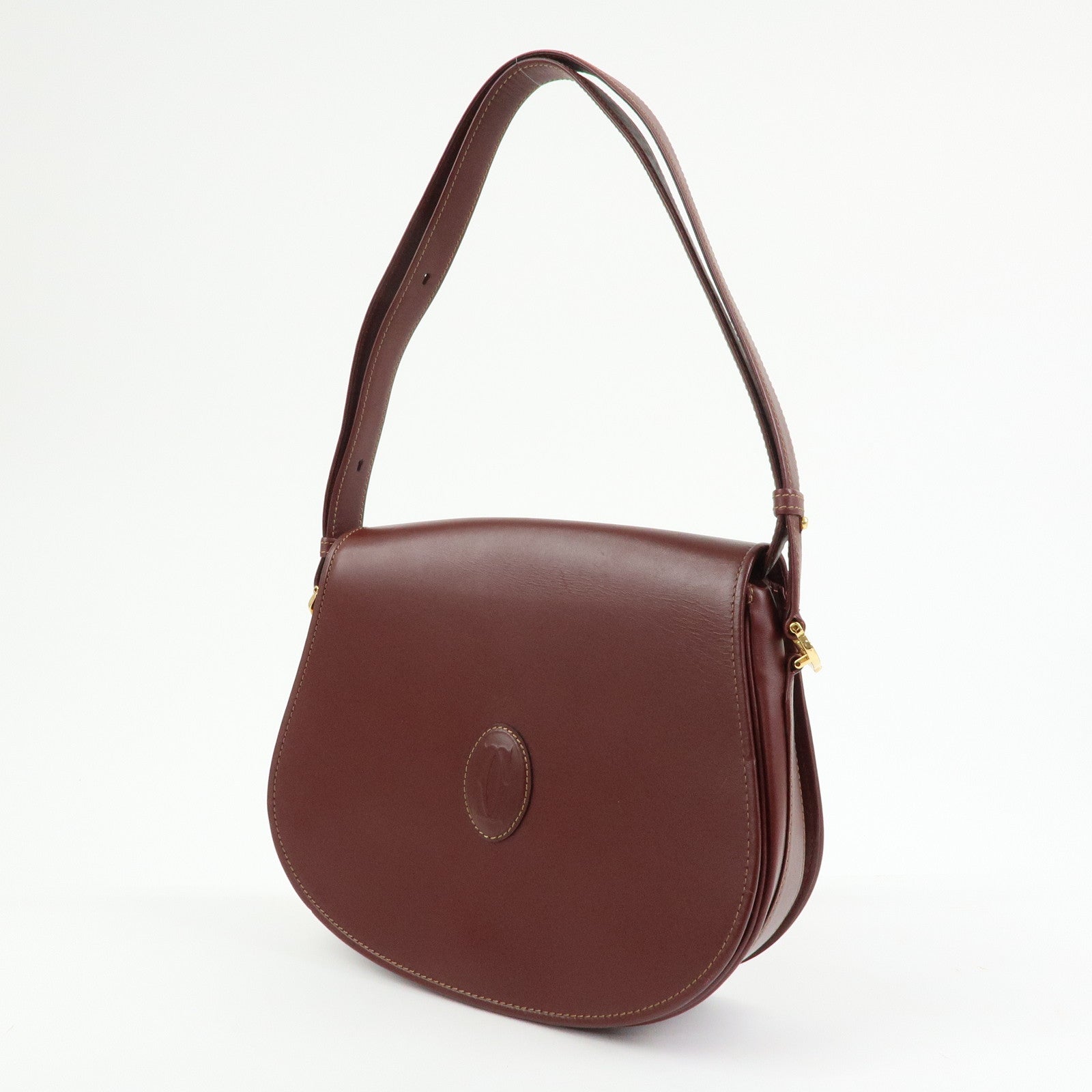 Cartier Must de Cartier Leather Shoulder Bag Crossbody Bag Bordeaux