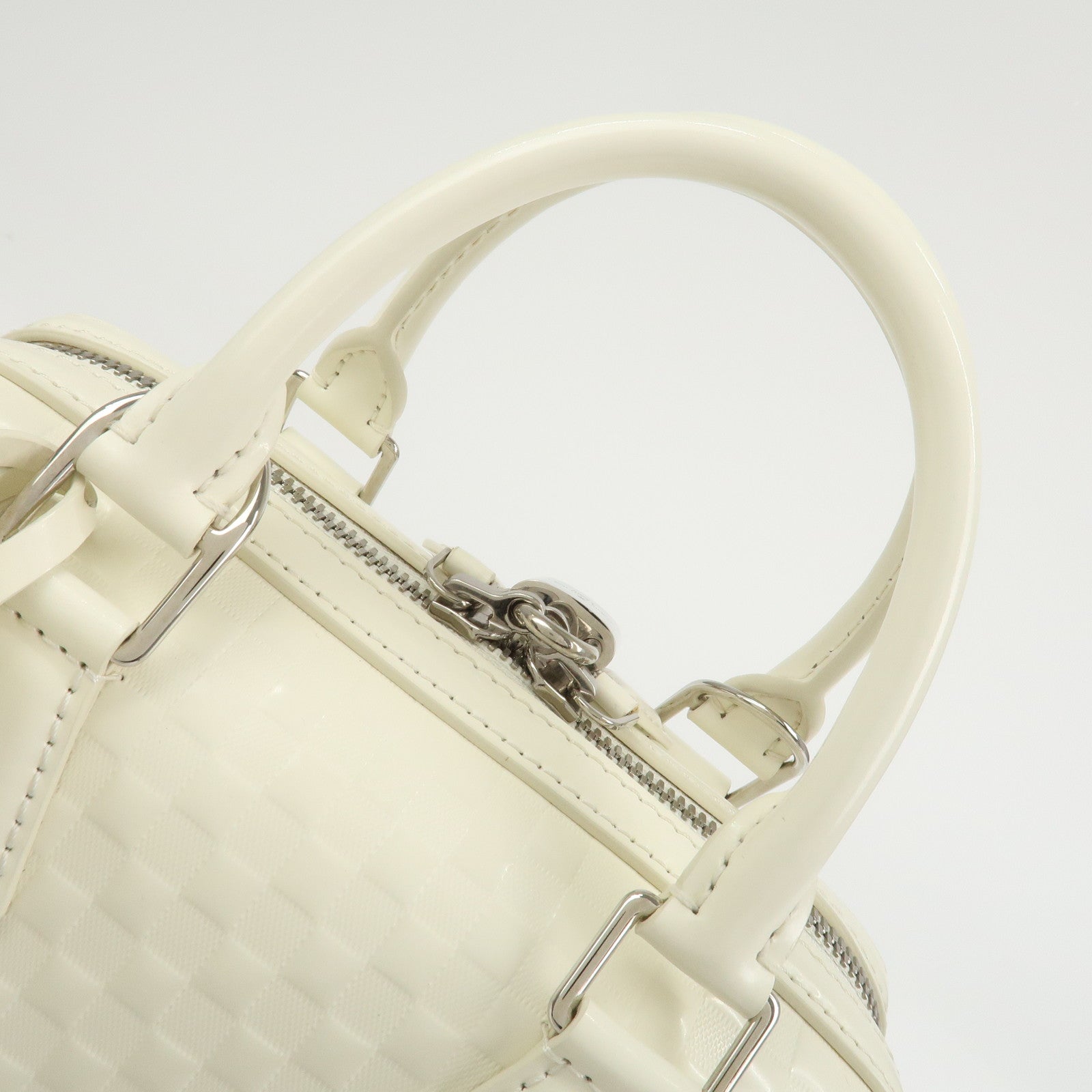 Louis Vuitton Damier Facette Speedy Cube PM Hand Bag Cream M48903