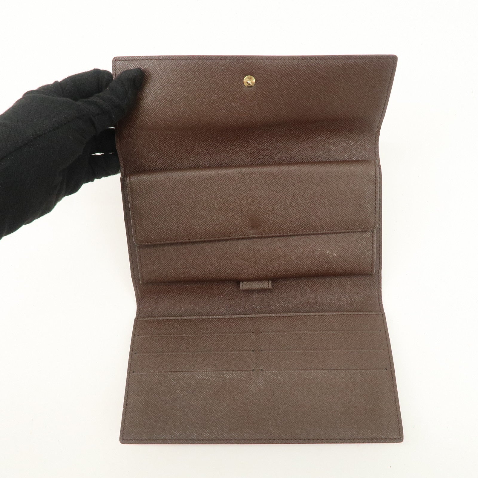 Louis Vuitton Damier Porte Tresor International Long Wallet N61215 Used