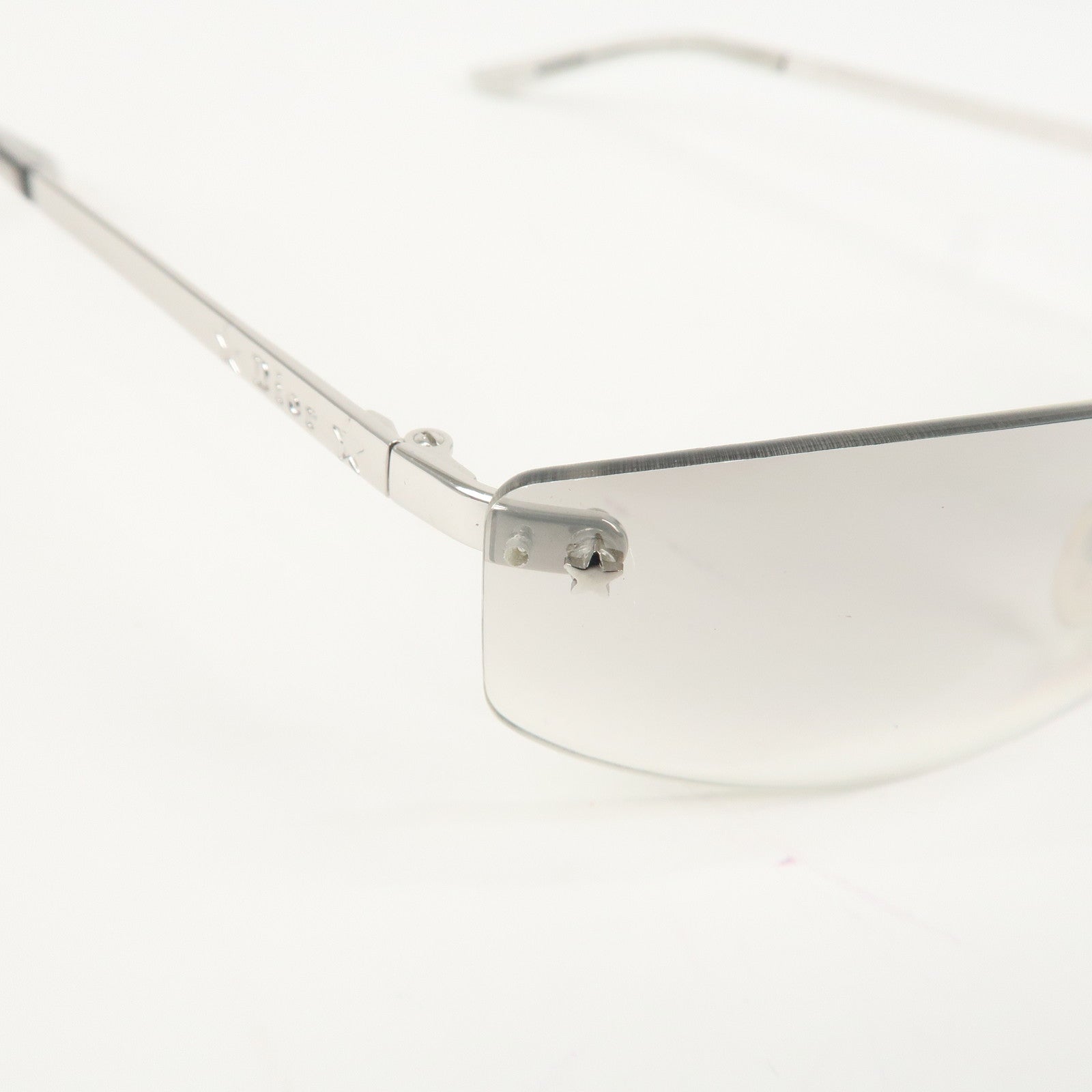 Christian Dior Clear Metal Sunglasses Gray Gradation 65□15 YB7NN Used