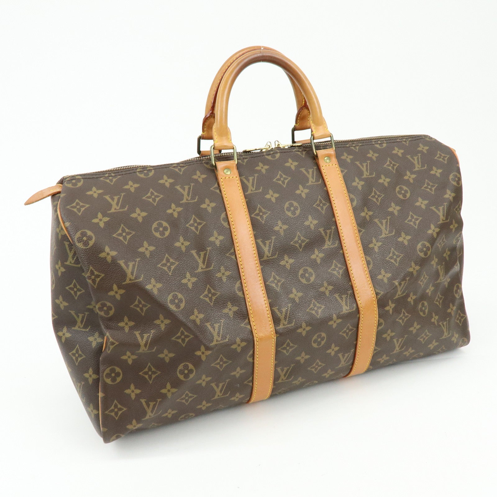 Louis Vuitton Monogram Keep All 50 Boston Bag Brown M41426