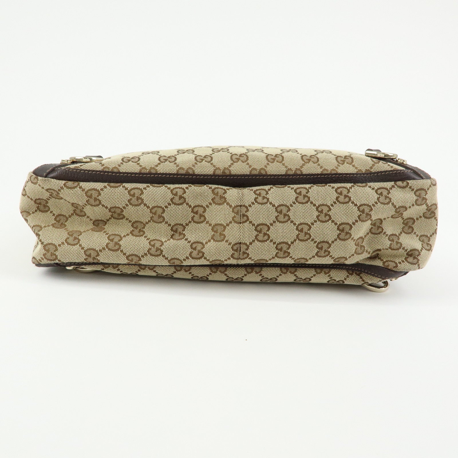 GUCCI GG Canvas Leather Tote Bag Shoulder Bag Beige Brown 170004