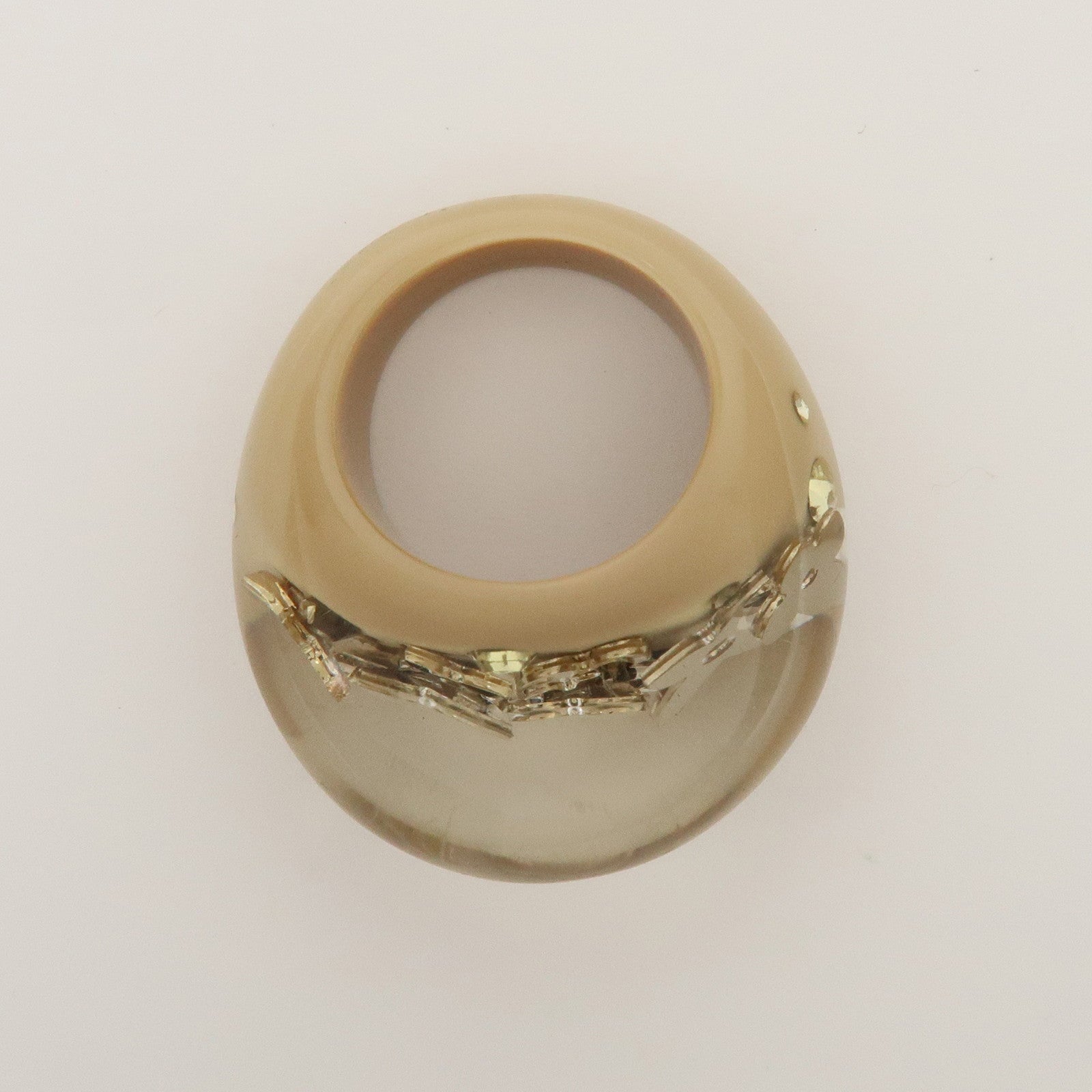 Louis Vuitton Burg Inclusion Resin Ring Beige Gold US6.5 M65311