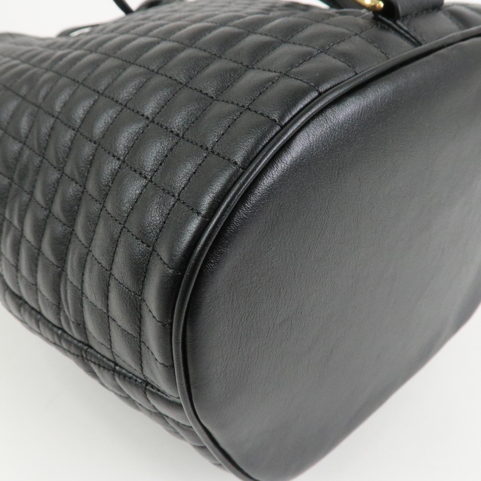 CELINE Quilted Leather Backpack Rucksack Shoulder Bag Black