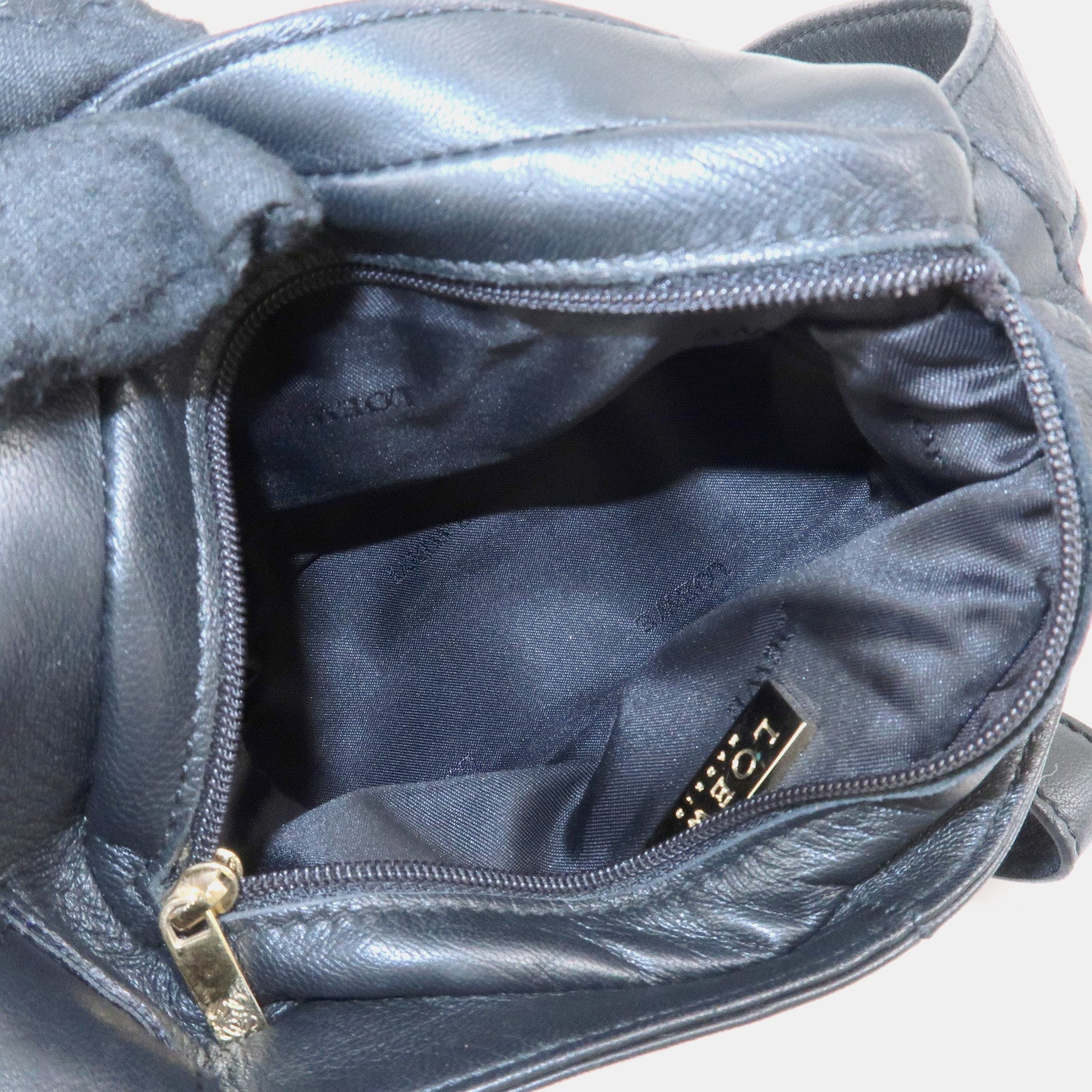 LOEWE Nappa Leather Shoulder Bag Crossbody Bag Black Used